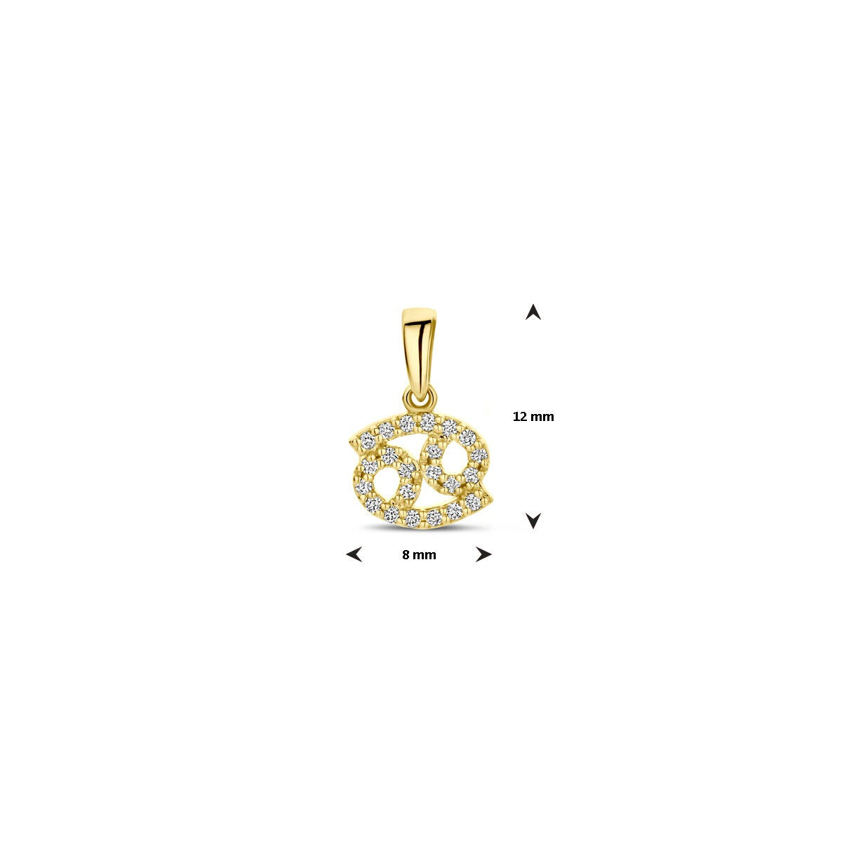 ciondolo segno zodiacale in oro giallo 14k con diamante
