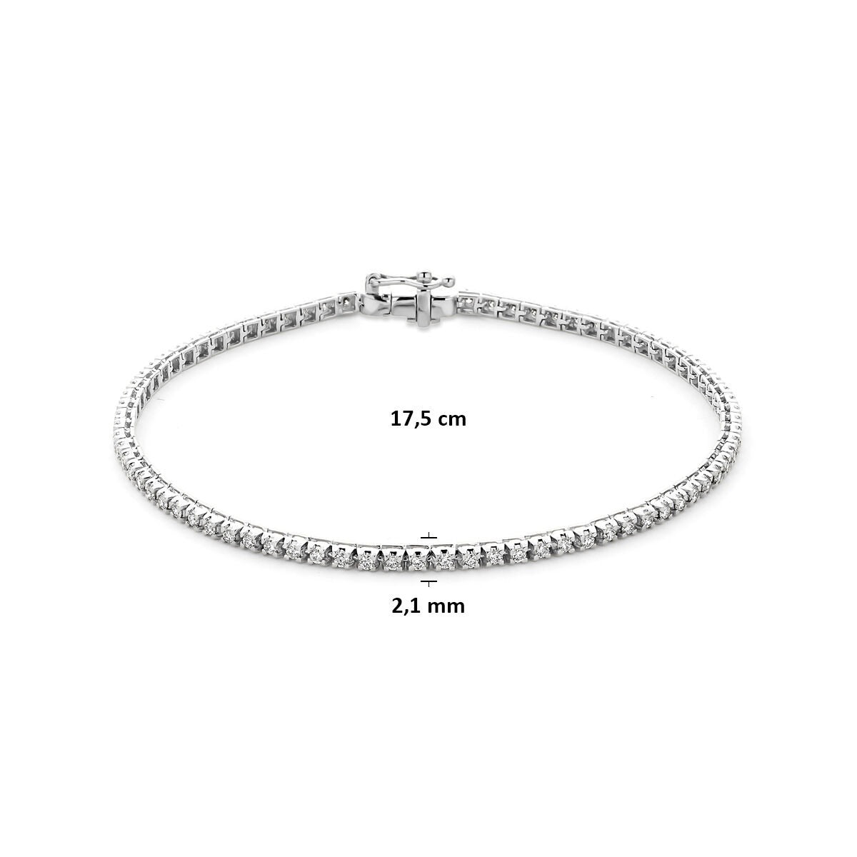 Bracciale tennis in argento 925 con diamante lab grown