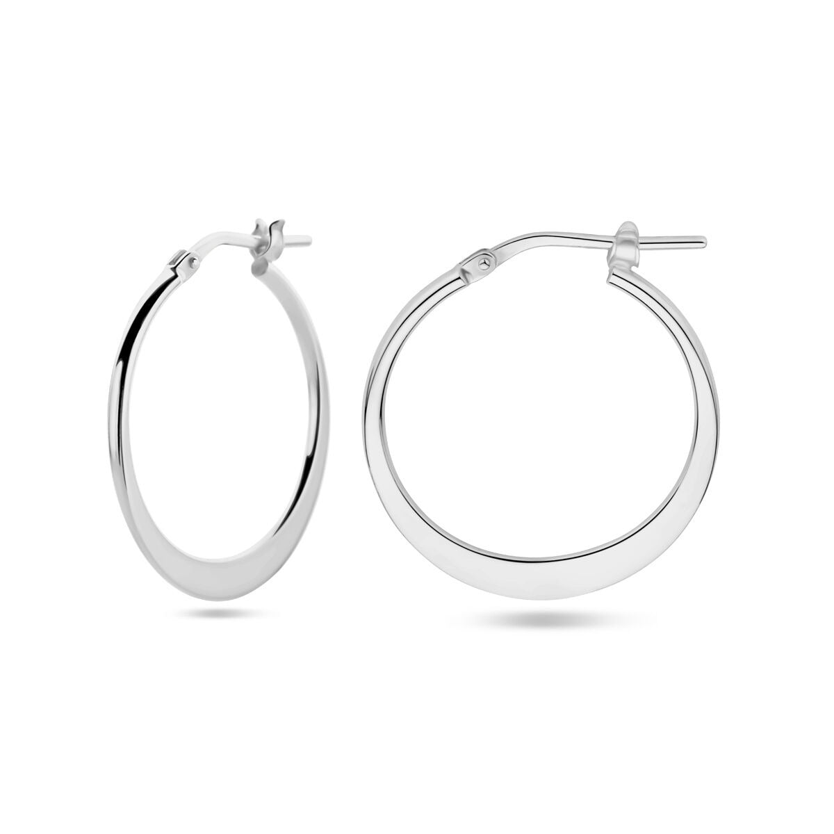 Orecchini a cerchio in argento rodiato 24 mm