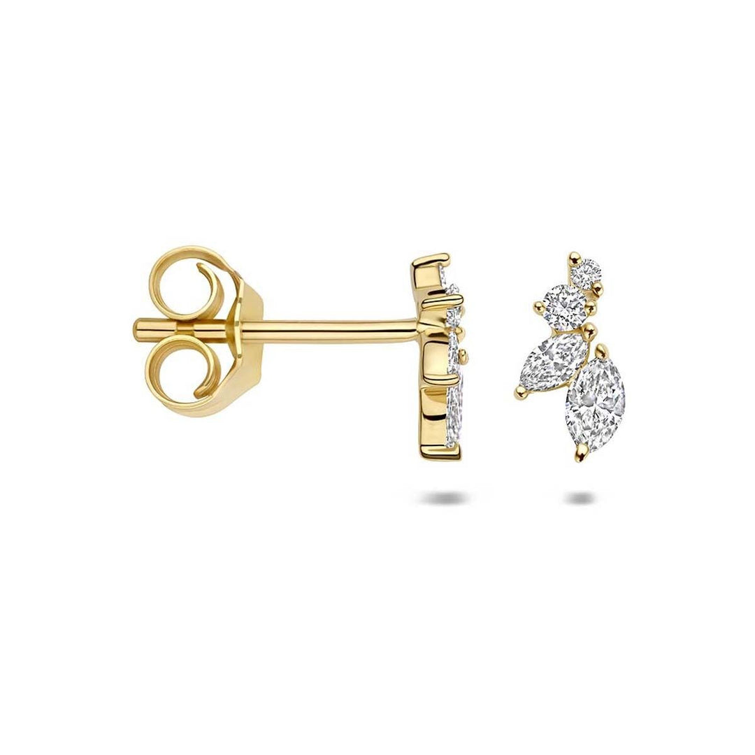 14k Geelgouden oorknoppen met lab grown diamant