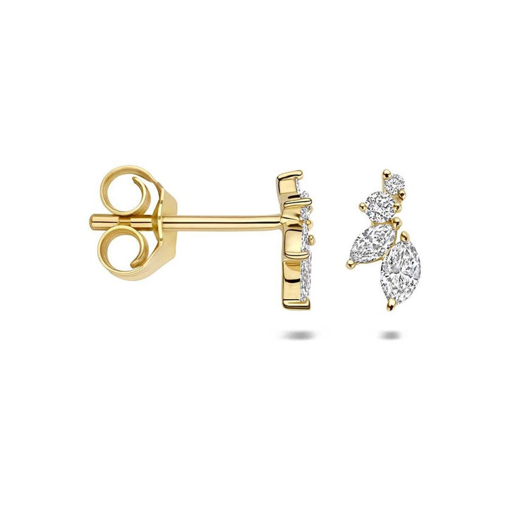 14k Geelgouden oorknoppen met lab grown diamant