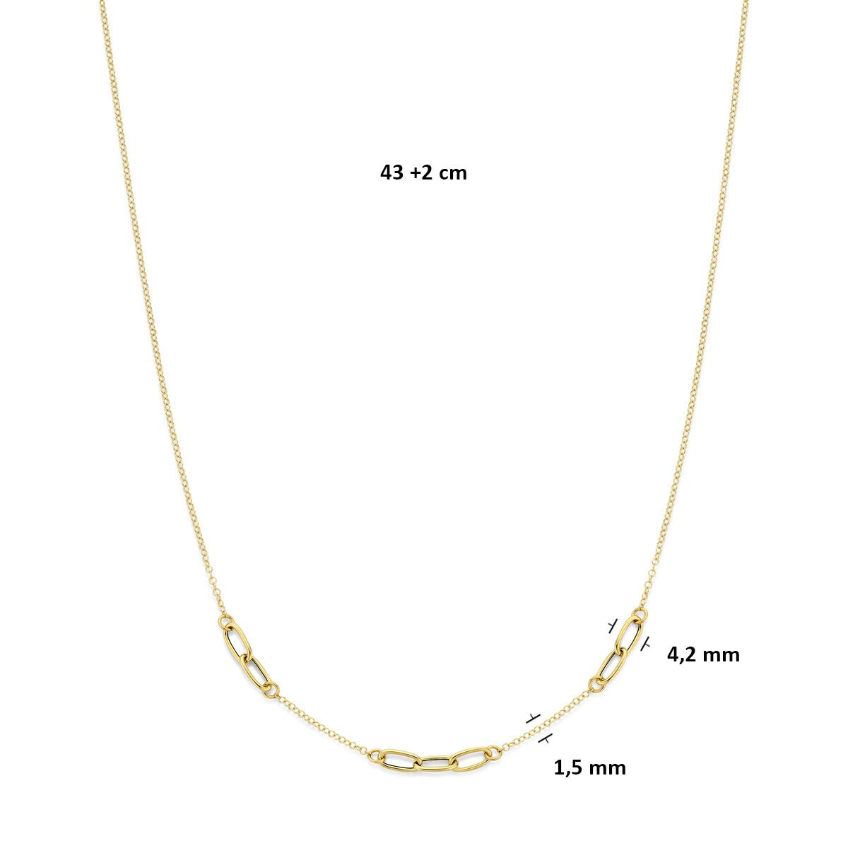 bracciale in oro giallo 14k con chiusura a molla