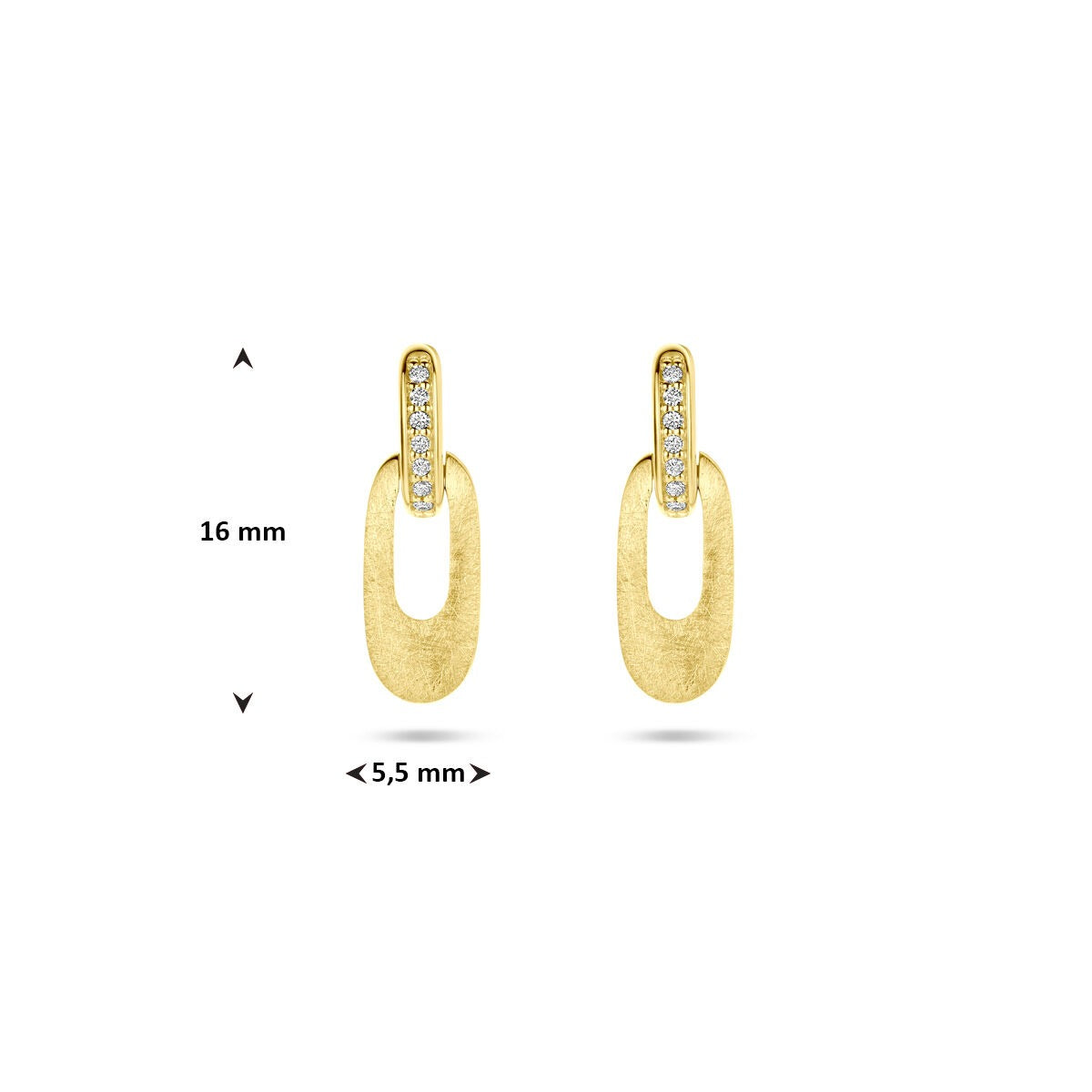 Orecchini pendenti in oro giallo 14k con diamante taglio brillante 0.04ct