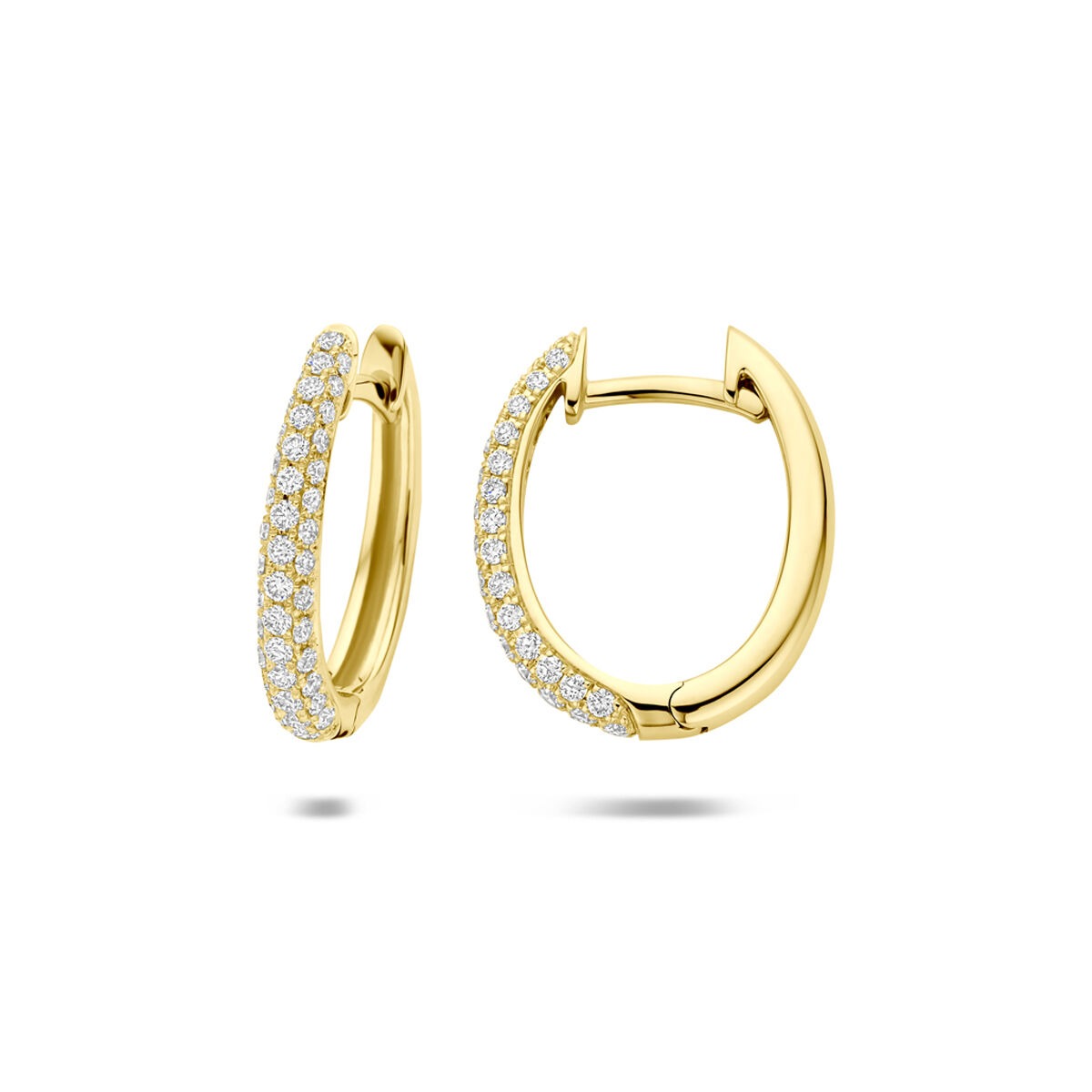 Orecchini a cerchio in oro 14k con diamante