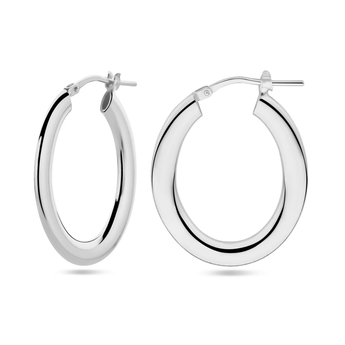 Orecchini a cerchio in argento rodiato 29 mm