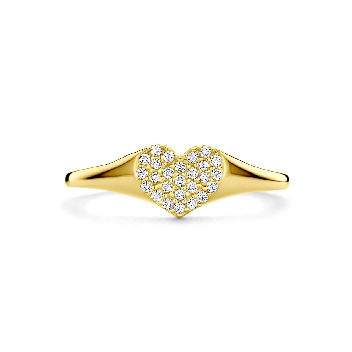 Anello in oro 14k con cuore di zirconia – 6 mm