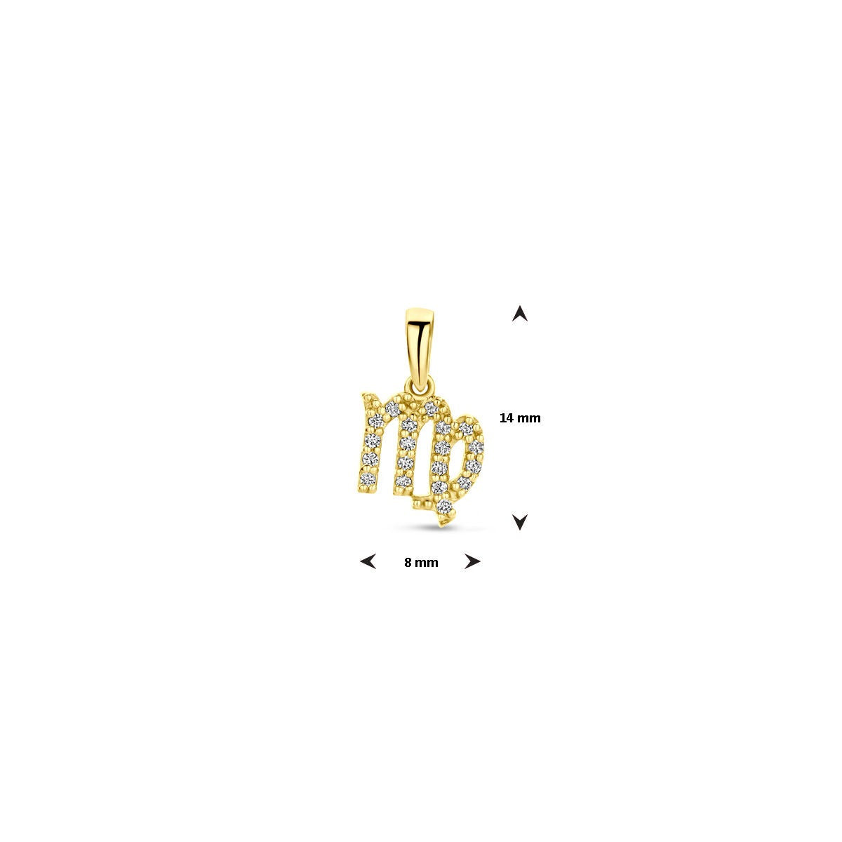 Ciondolo segno zodiacale in oro giallo 14k con diamante