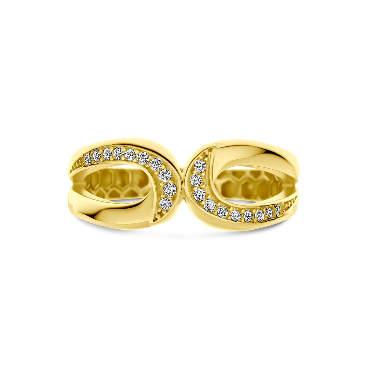 Anello in oro giallo 9k con zirconia