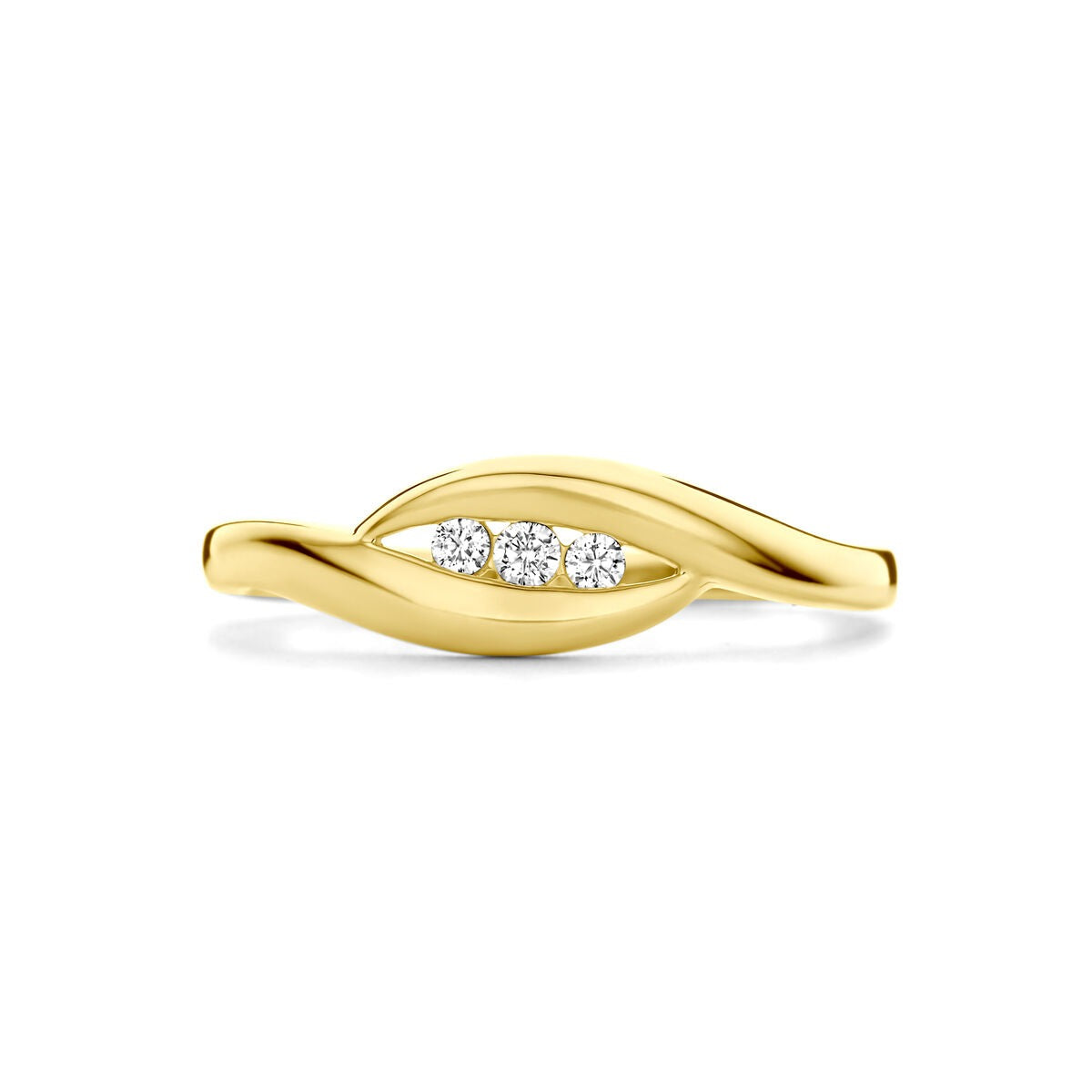 Anello da donna in oro giallo 14k con zircone – scintillante finezza in oro