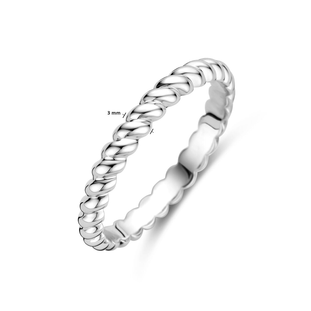 Anello da donna in argento – Argento 925 placcato rodio, 3mm