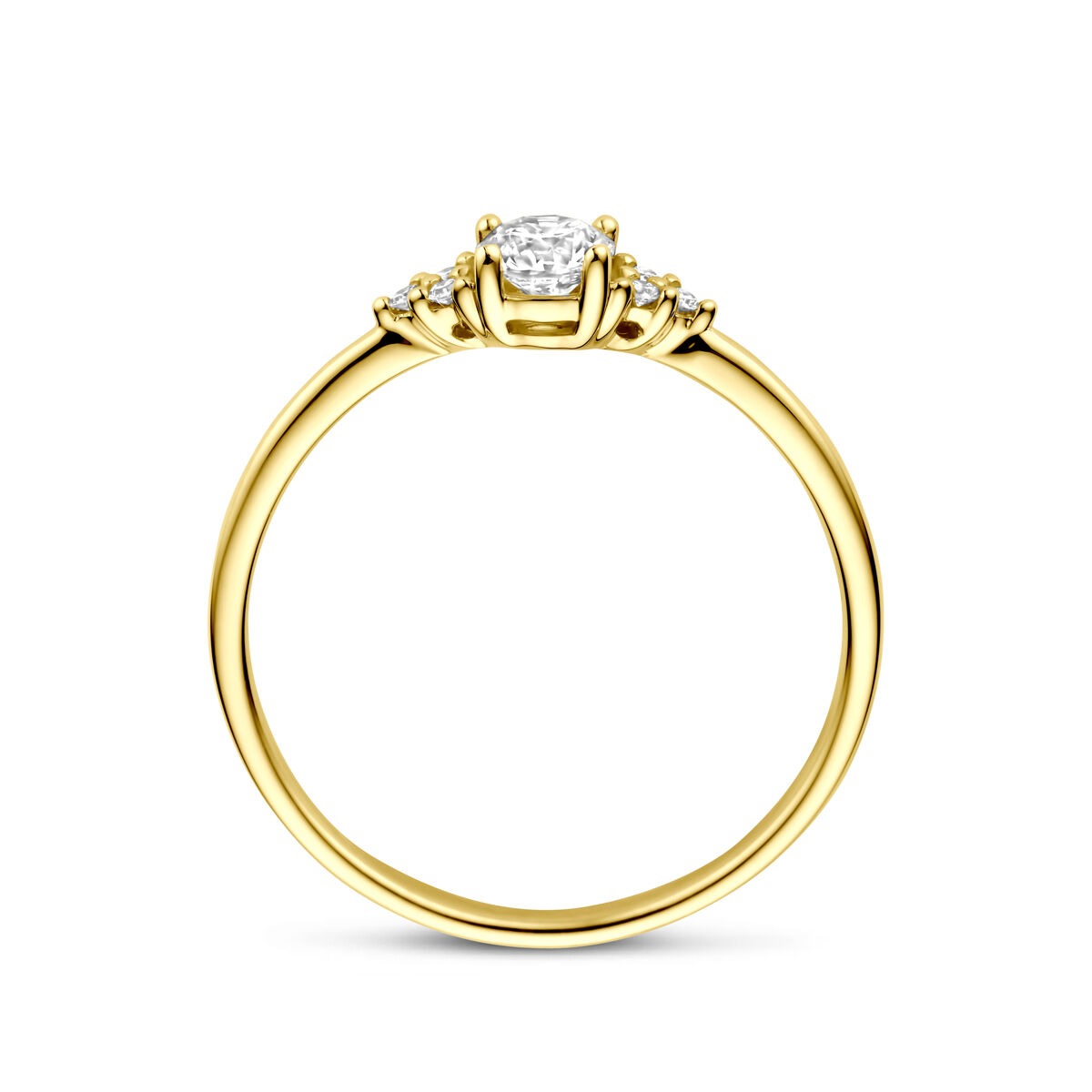 Anello da donna in oro 14k con diamante solitario da 0,28ct