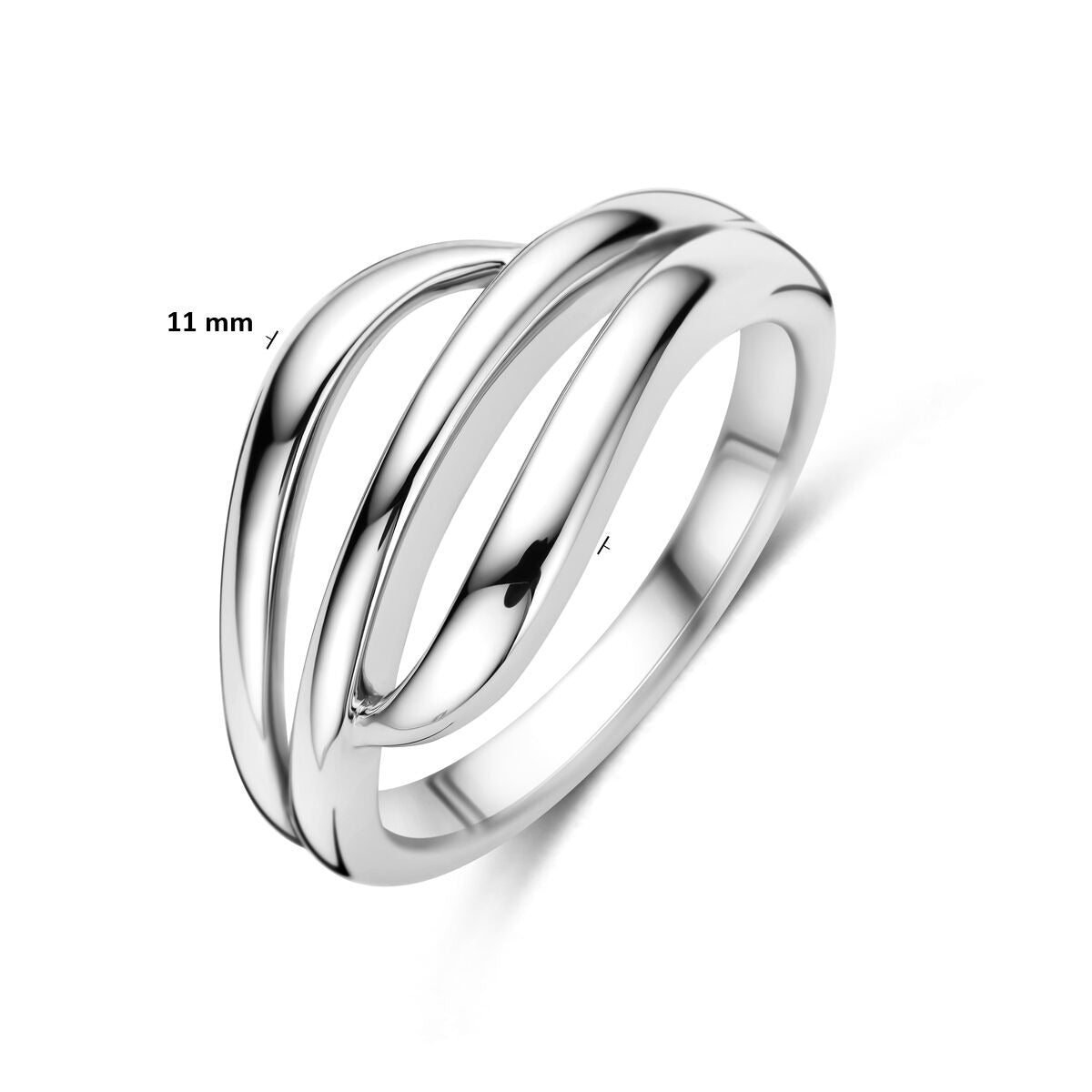 Anello da donna in argento rodiato – largo 11 mm