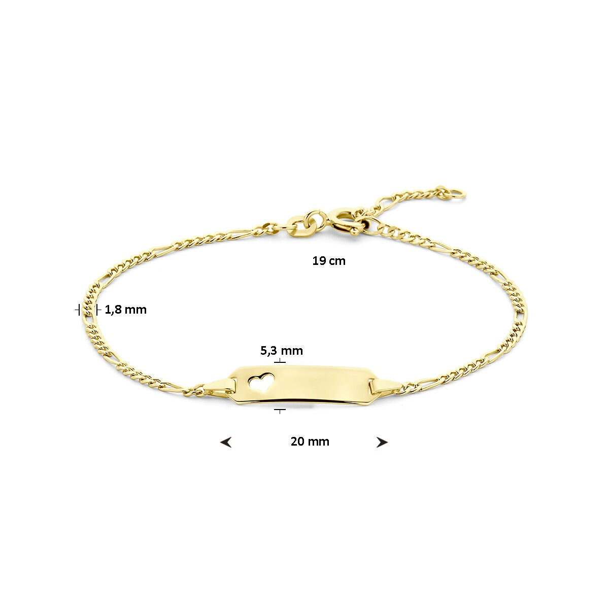 Bracciale da incidere in oro giallo 14K con placca