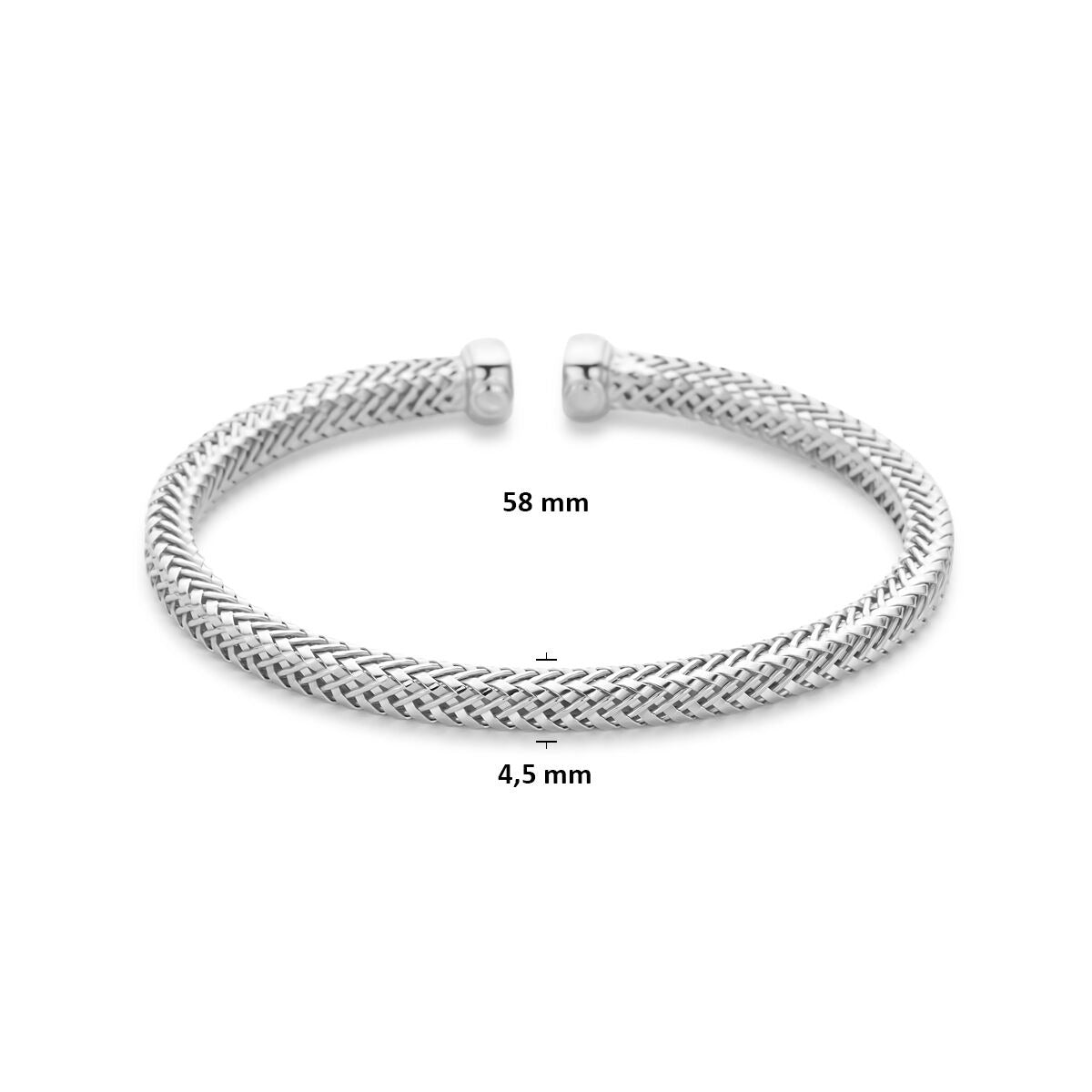 Bracciale rigido in argento 925 rodiato 58 x 4.5 mm