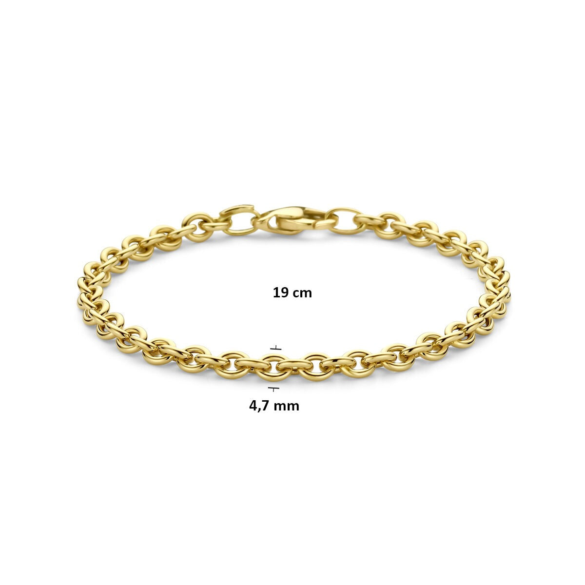 Bracciale a Maglie in Oro Giallo 14k Ancora