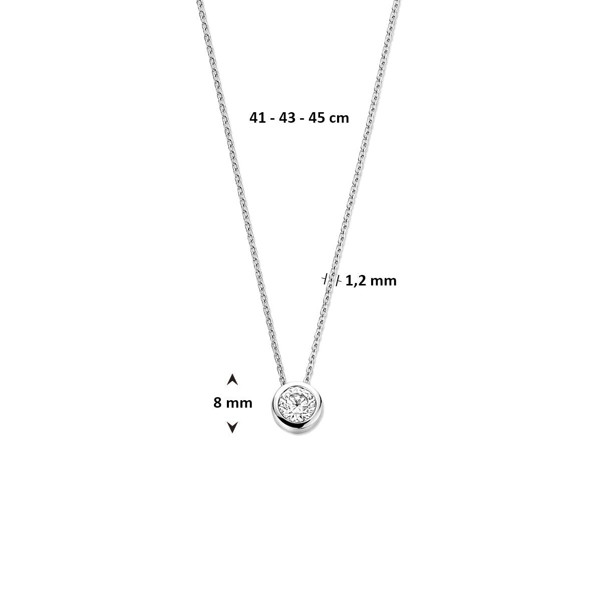 Collana in argento con ciondolo di zircone – collana da donna rodiata in stile solitario
