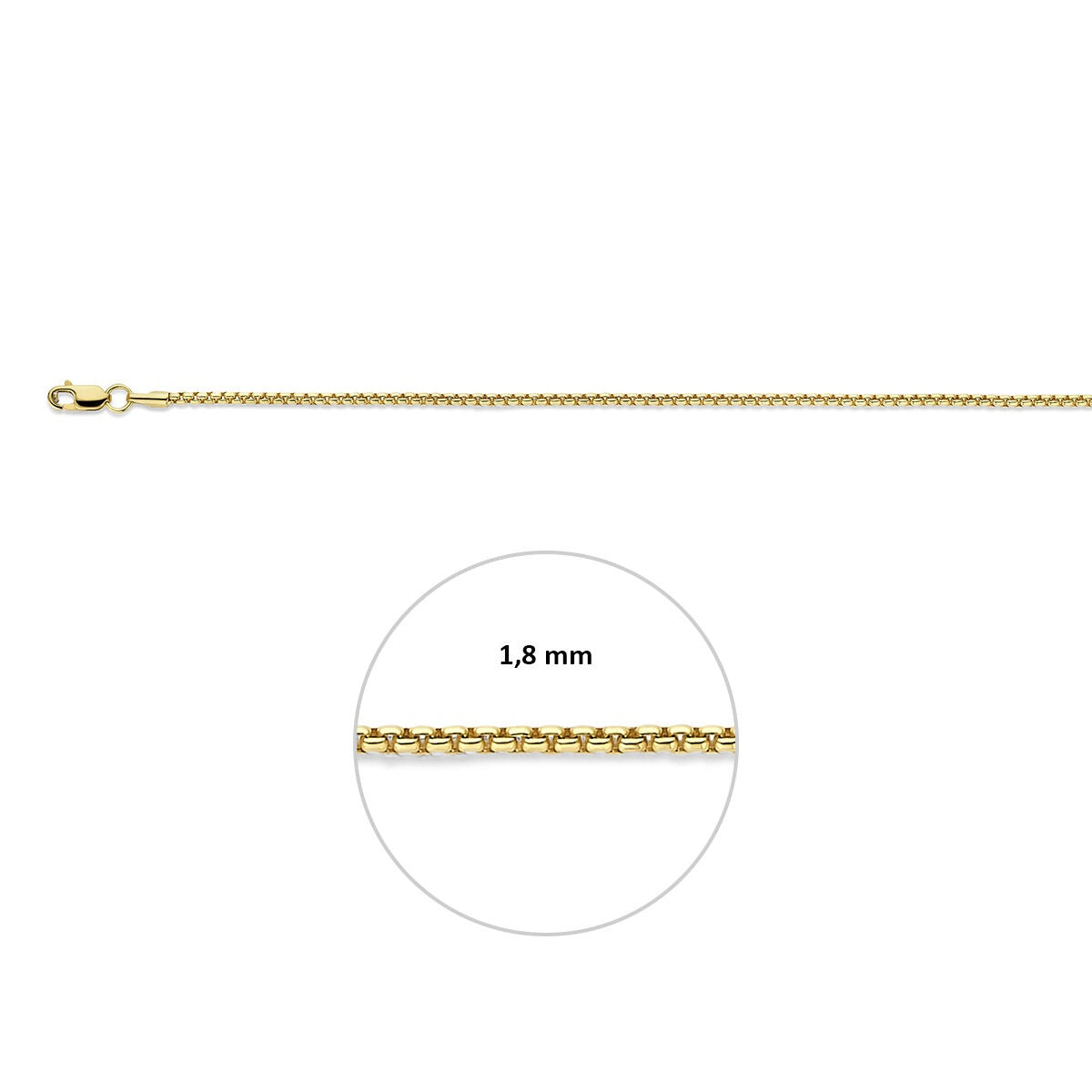 Collana Veneziana in Oro Giallo 14k con Anima in Argento 45 cm