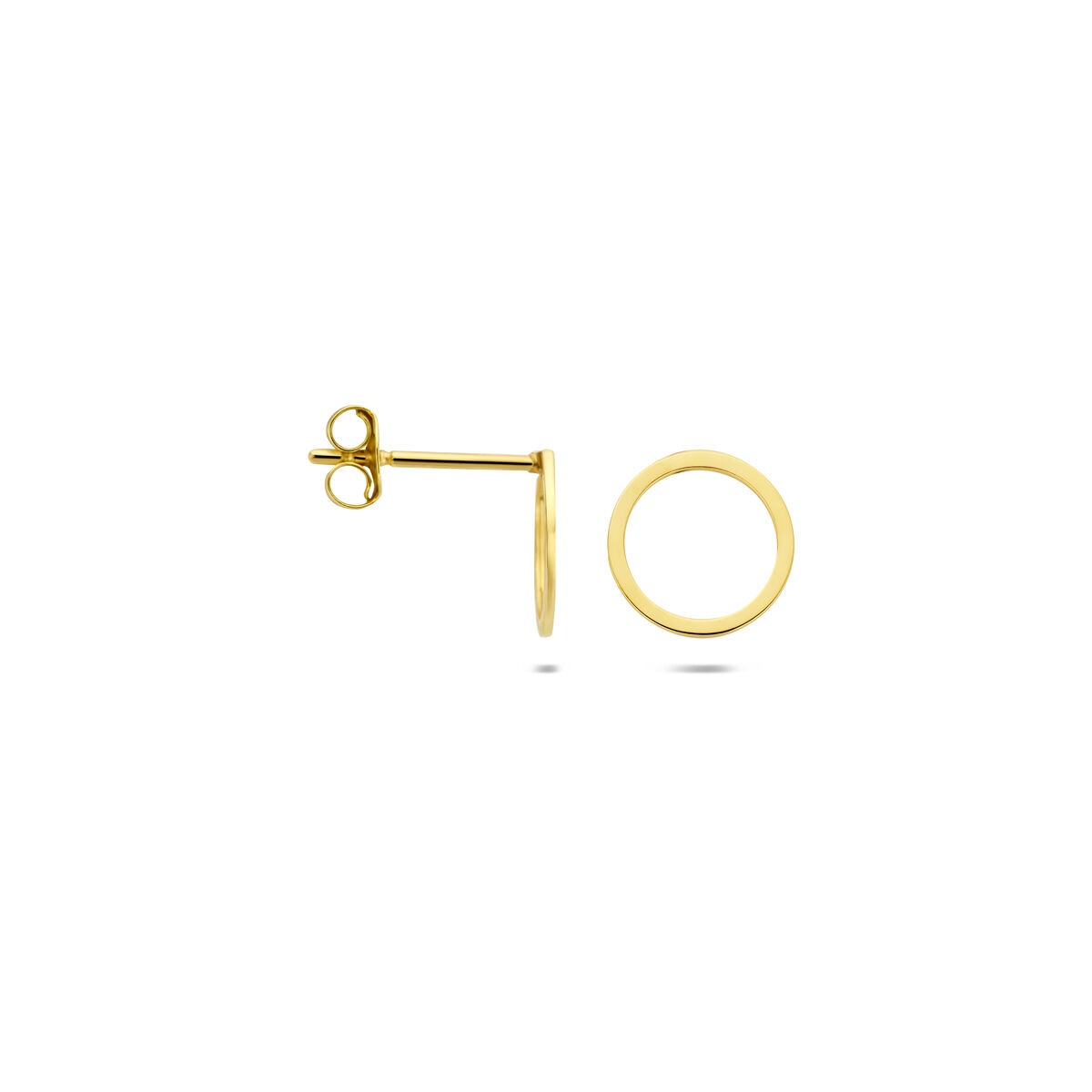Orecchini a Bottone in Oro Giallo 9k Cerchio Aperto 8 mm