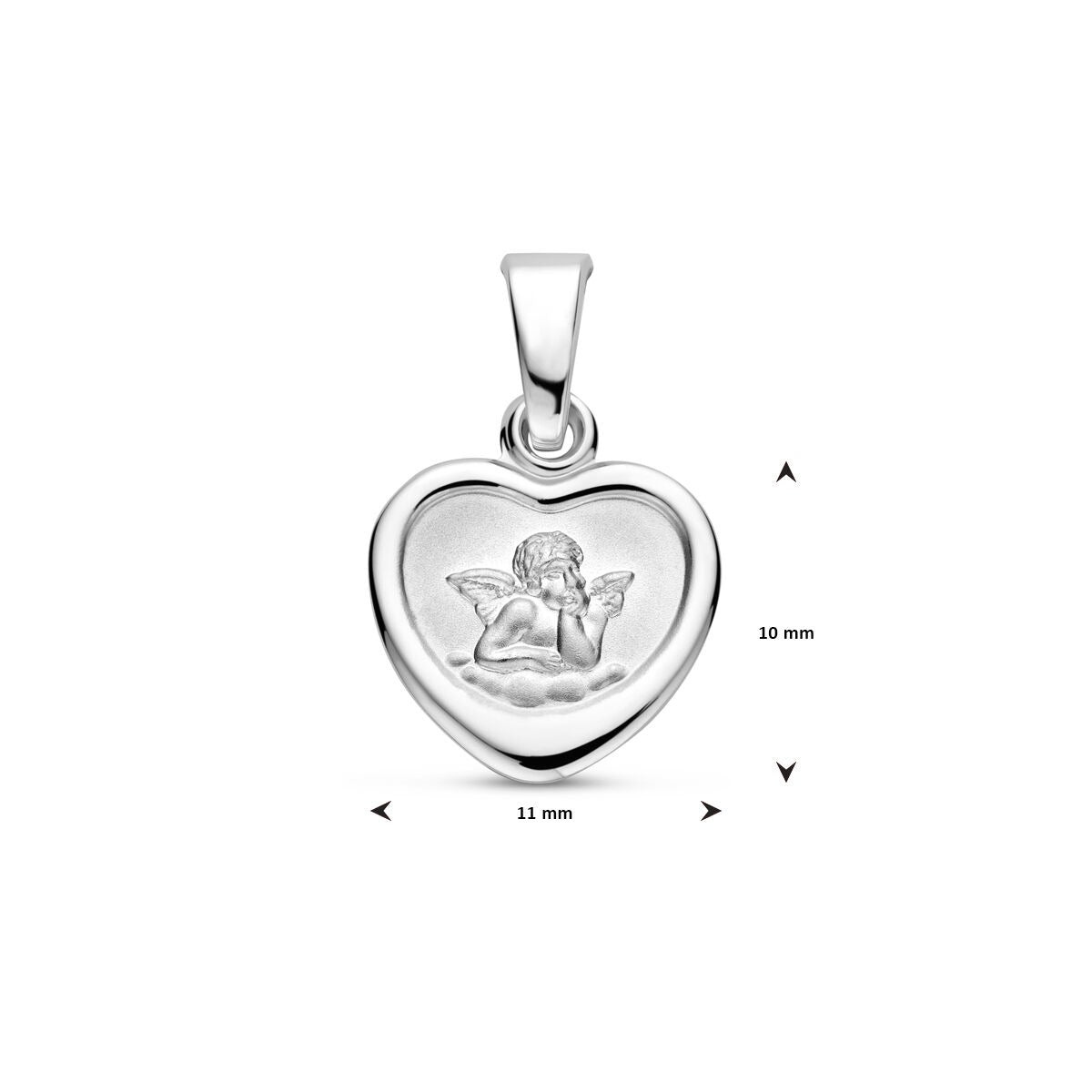 Ciondolo cuore in argento – argento 925 rodiato con finitura lucida/opaca