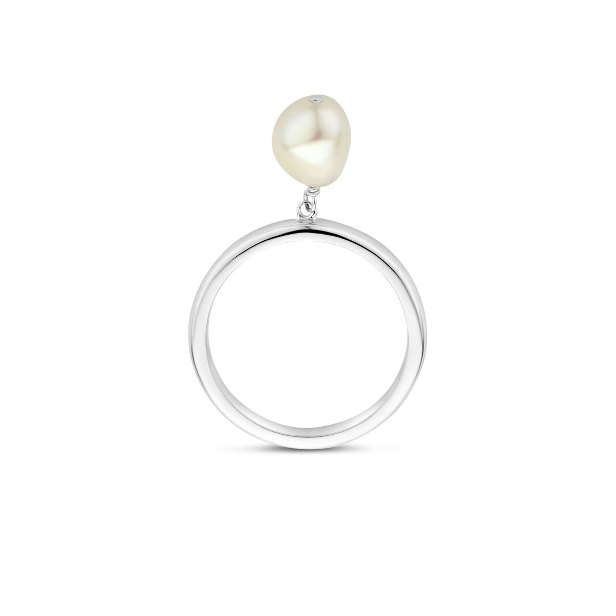 Anello in argento 925 rodiato con perla