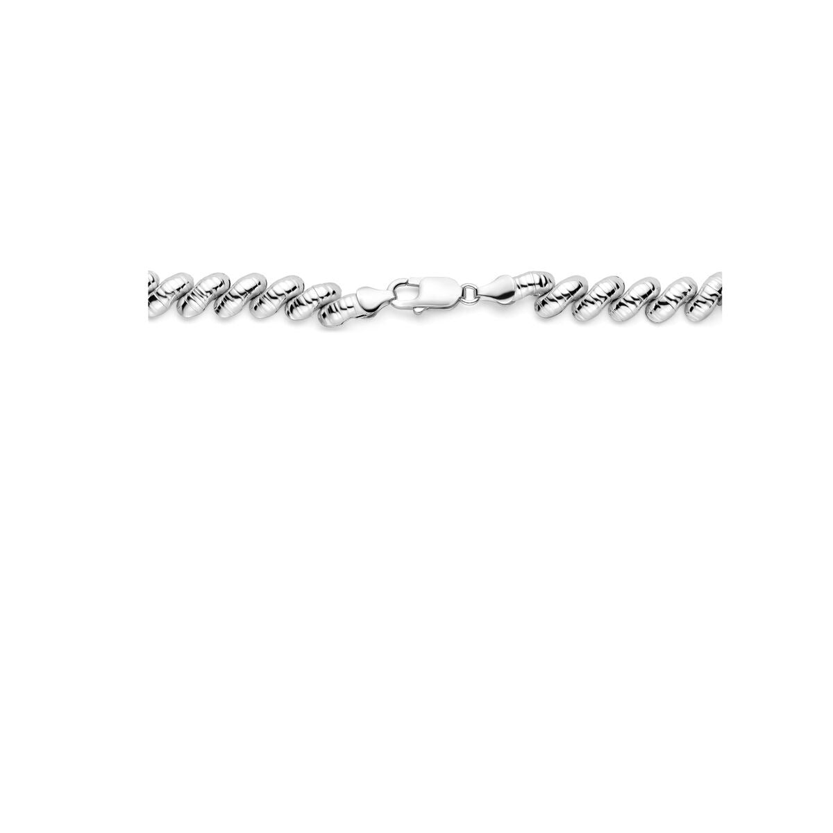 Collana da donna in argento – argento rodiato 925 con maglie larghe