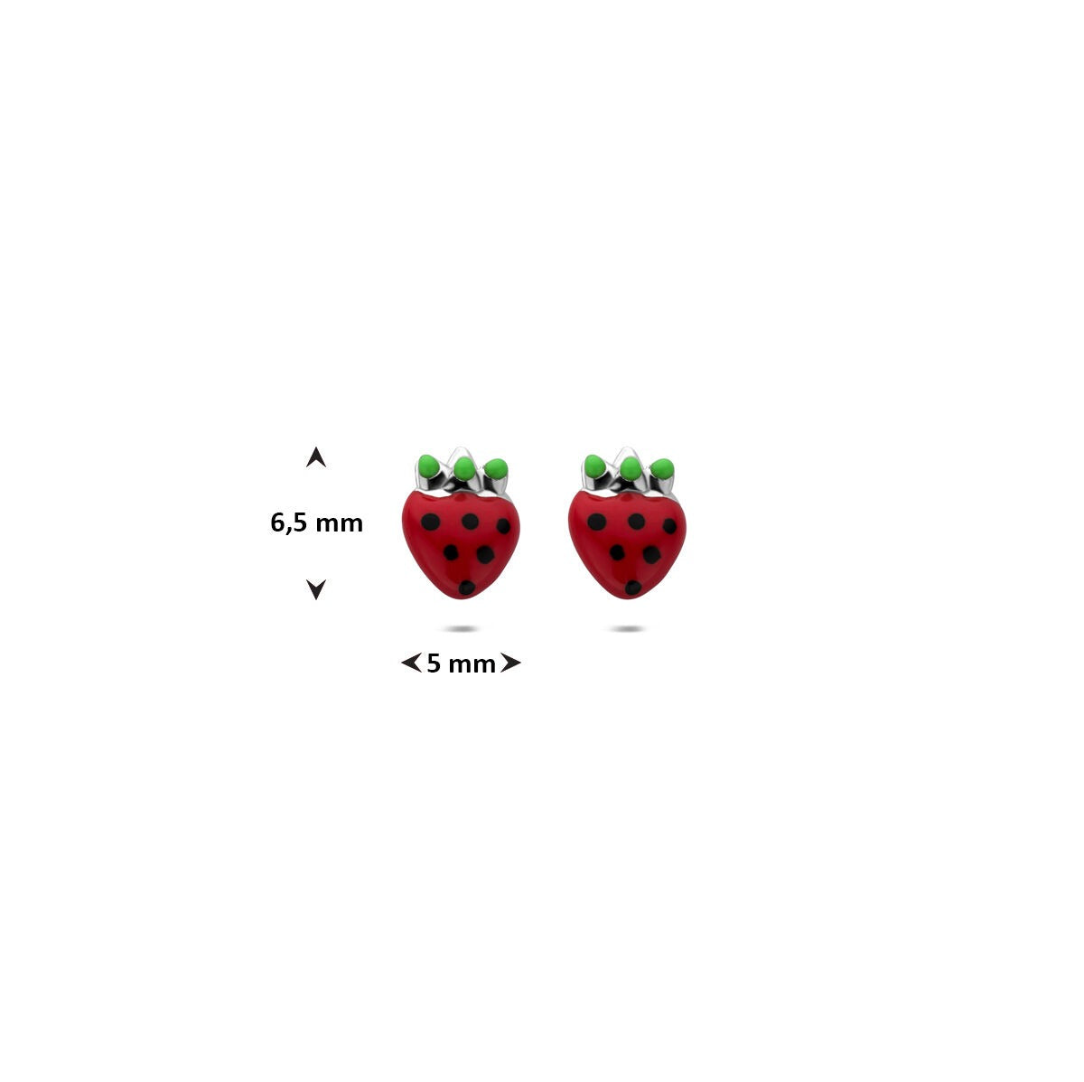 Orecchini a bottone per bambini fragola in argento – argento 925 rodiato