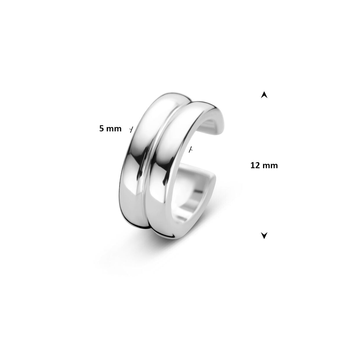 Ear cuff in argento rodiato 925 – moderno ed elegante
