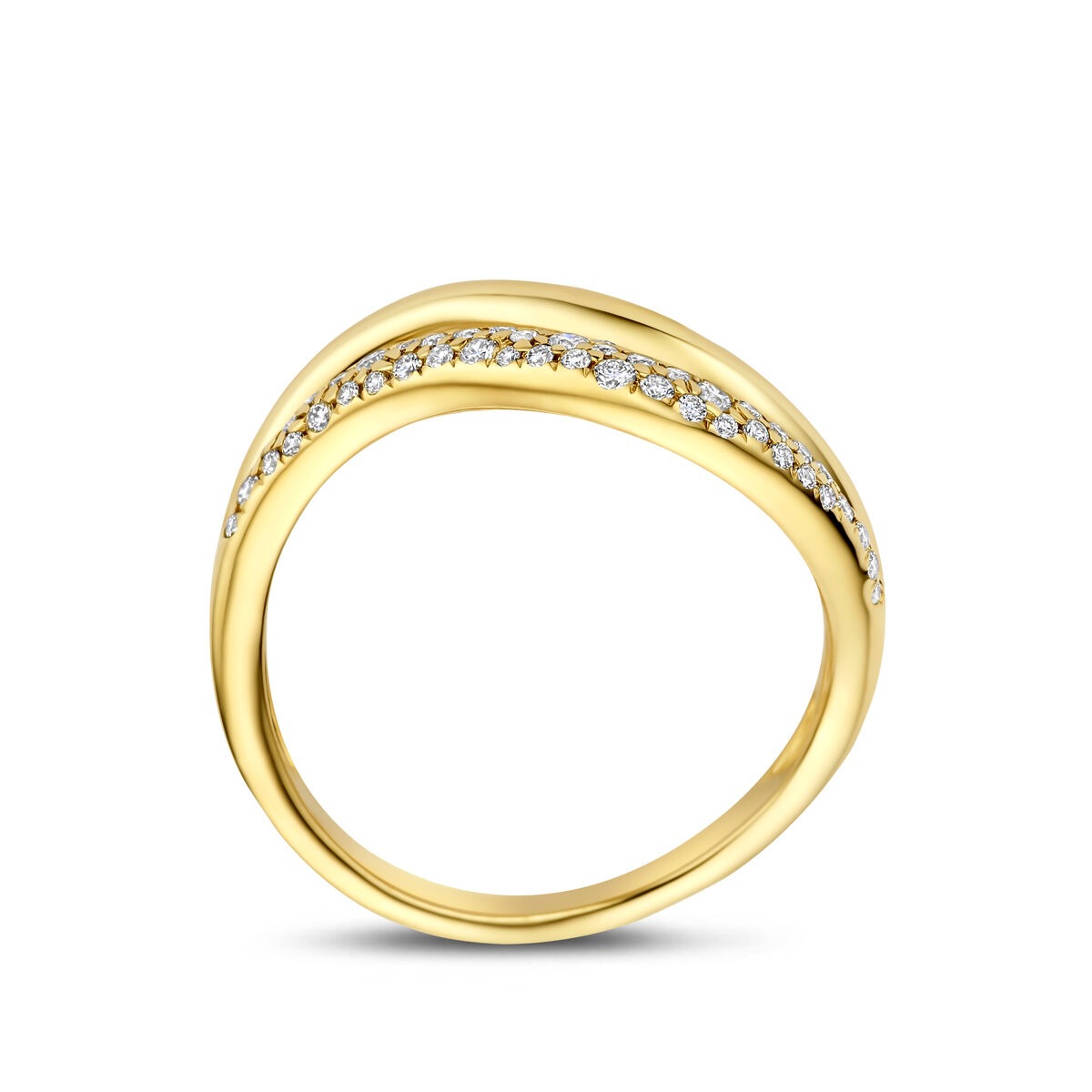 Anello in oro giallo 14k con diamante 0,32 ct