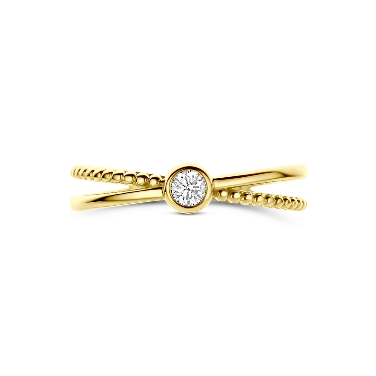 9k Anello in oro giallo con zircone