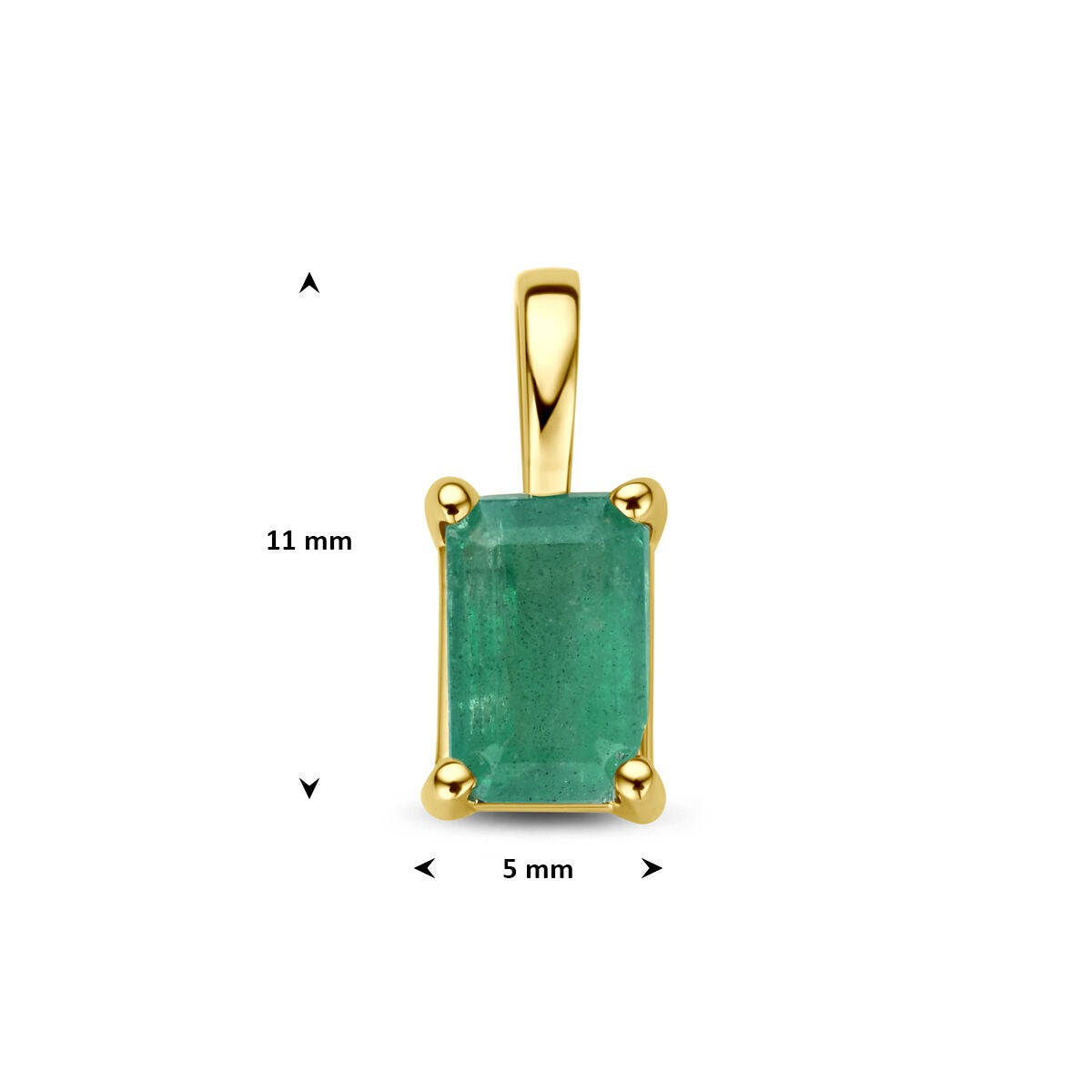 Ciondolo in oro giallo 14k con smeraldo
