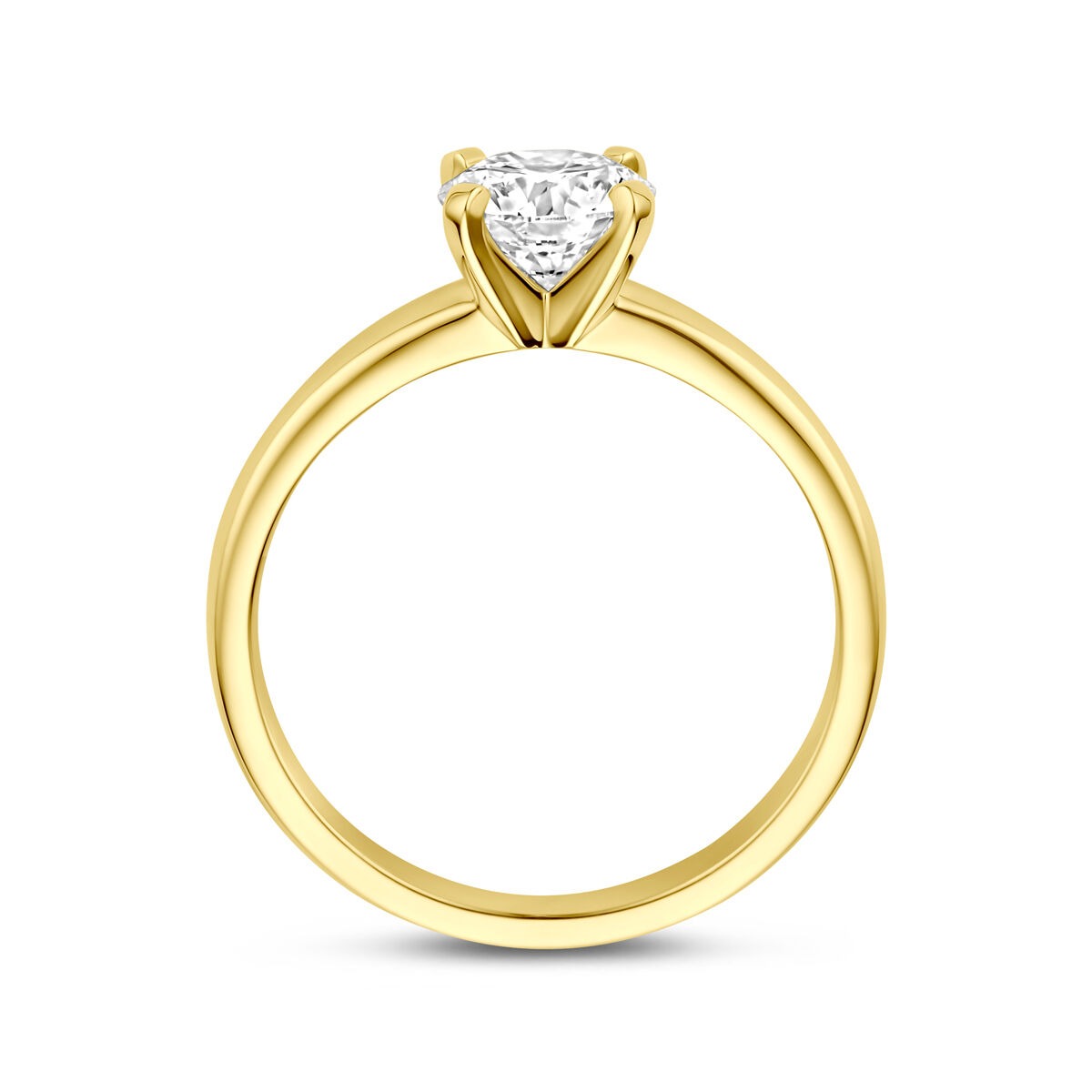 Anello in oro giallo 14k con diamante lab grown 1.00ct