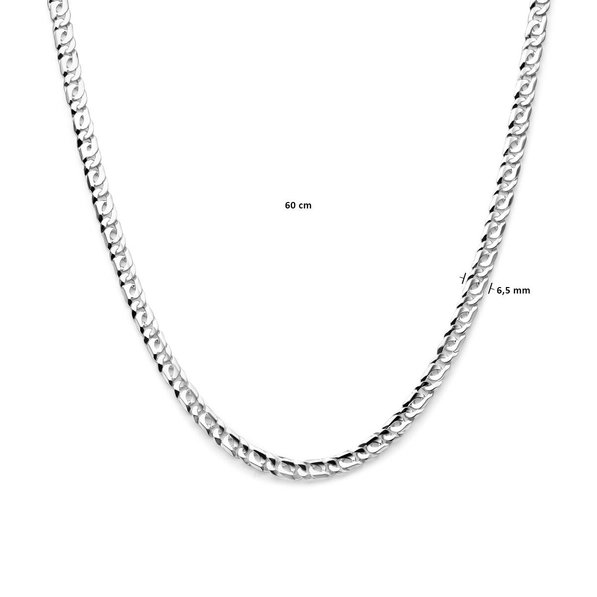 Collana da uomo in argento con maglia ancora grossa e chiusura a moschettone