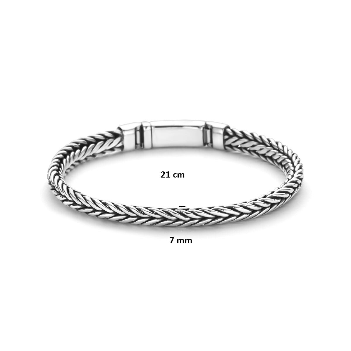 Bracciale in Argento Ossidato 925 a Coda di Volpe – Uomo