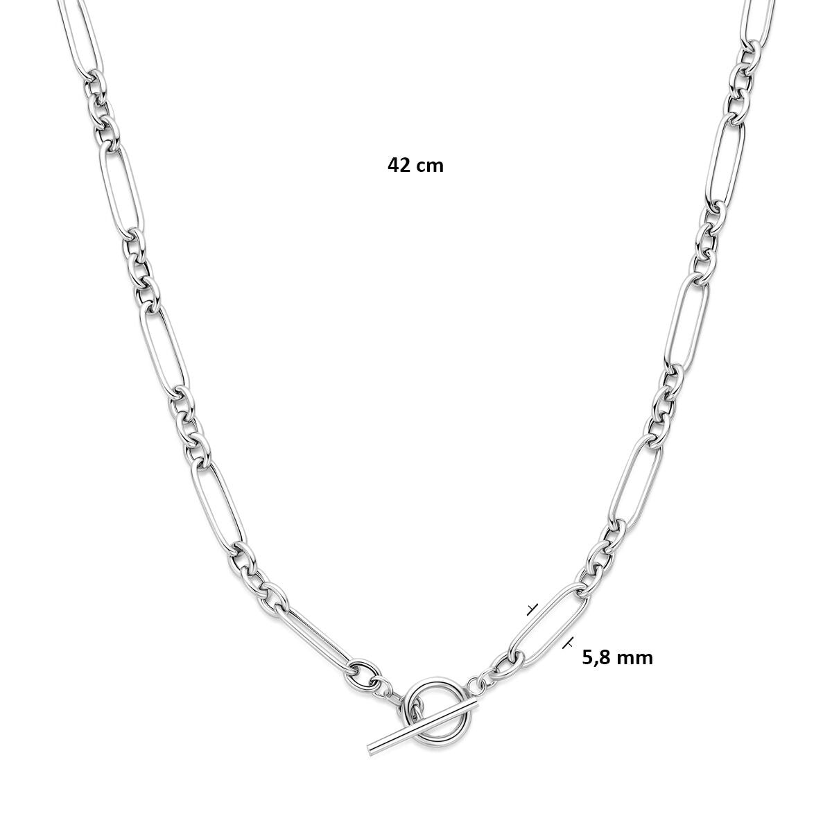 Collana a Maglia in Argento Rodiato Ancora