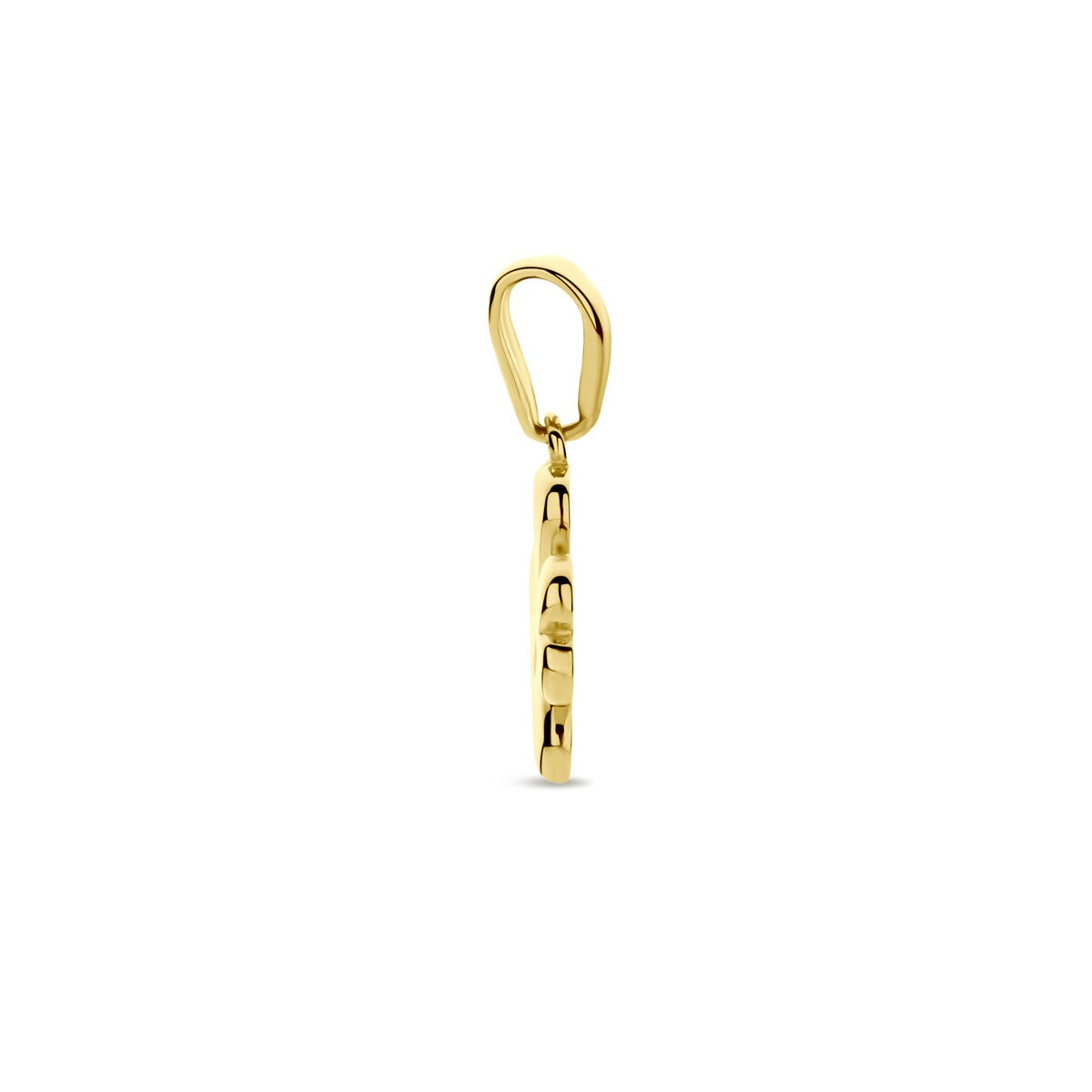 Ciondolo quadrifoglio in oro giallo 14k – portafortuna in oro