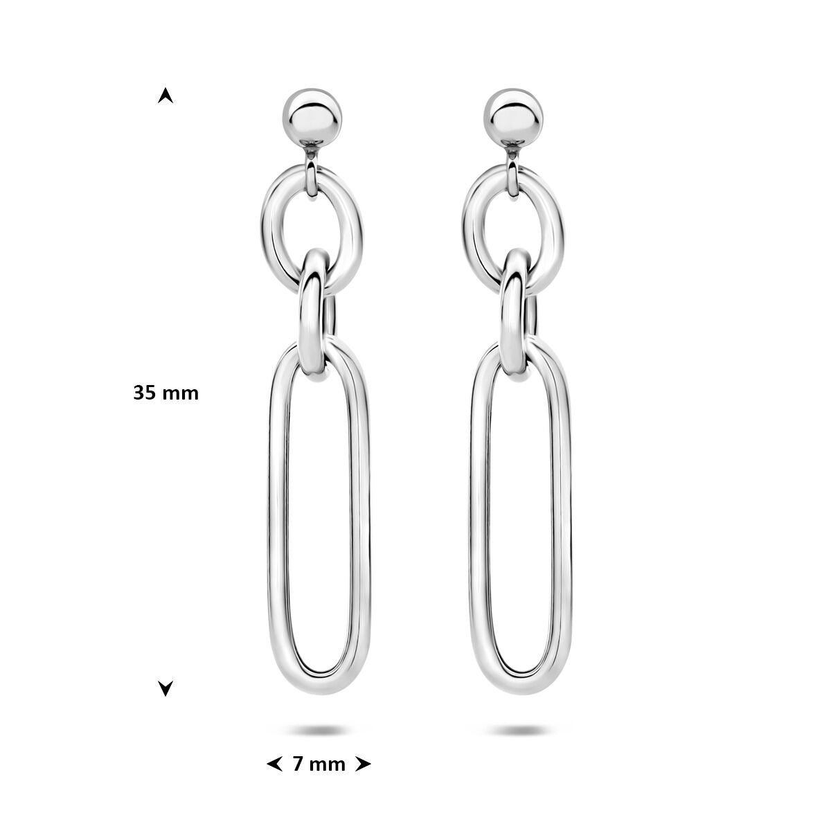 Orecchini Pendenti in Argento Rodiato