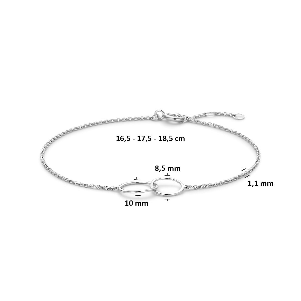 Bracciale in argento 925 rodiato con ciondolo rotondo