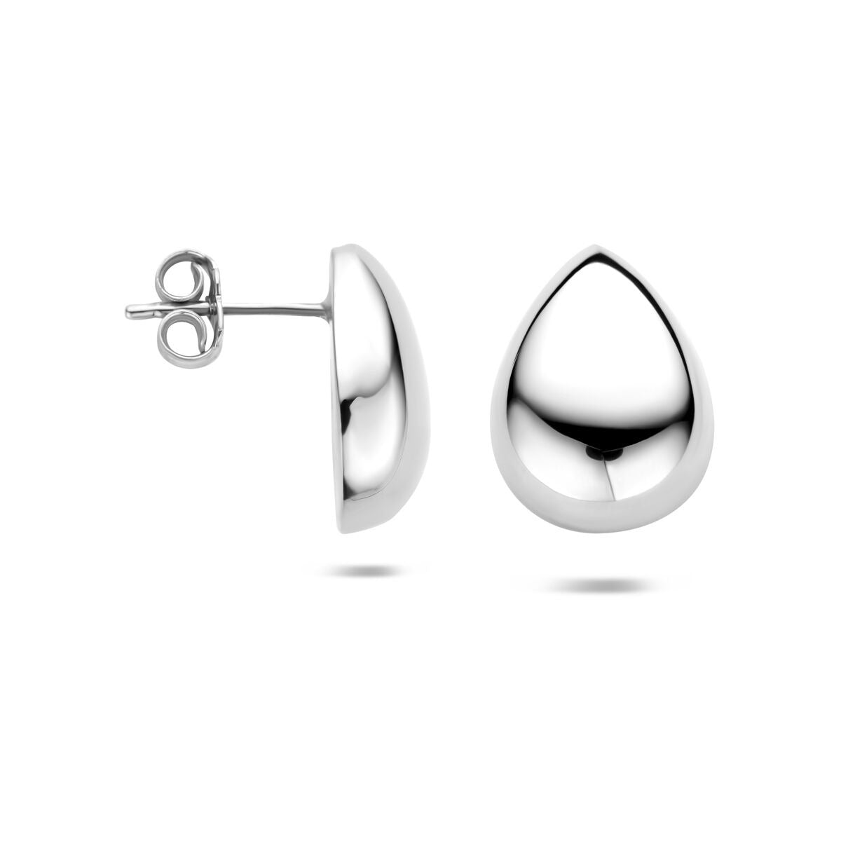 Orecchini a bottone in argento a forma di goccia – elegante semplicità