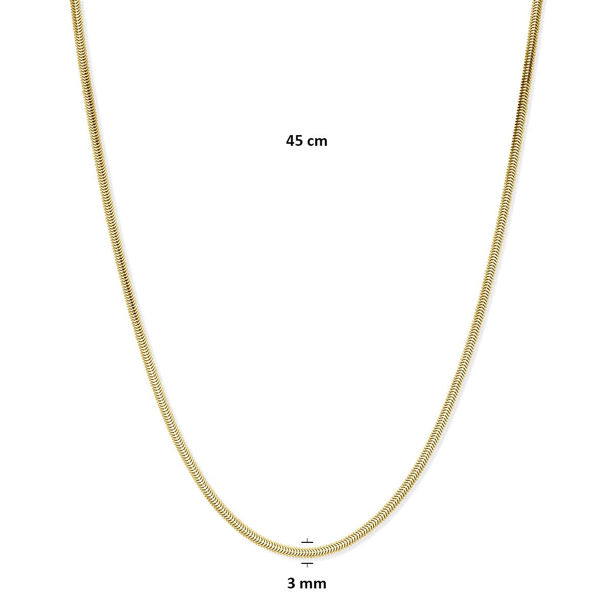 Verguld 925 zilveren slangencollier