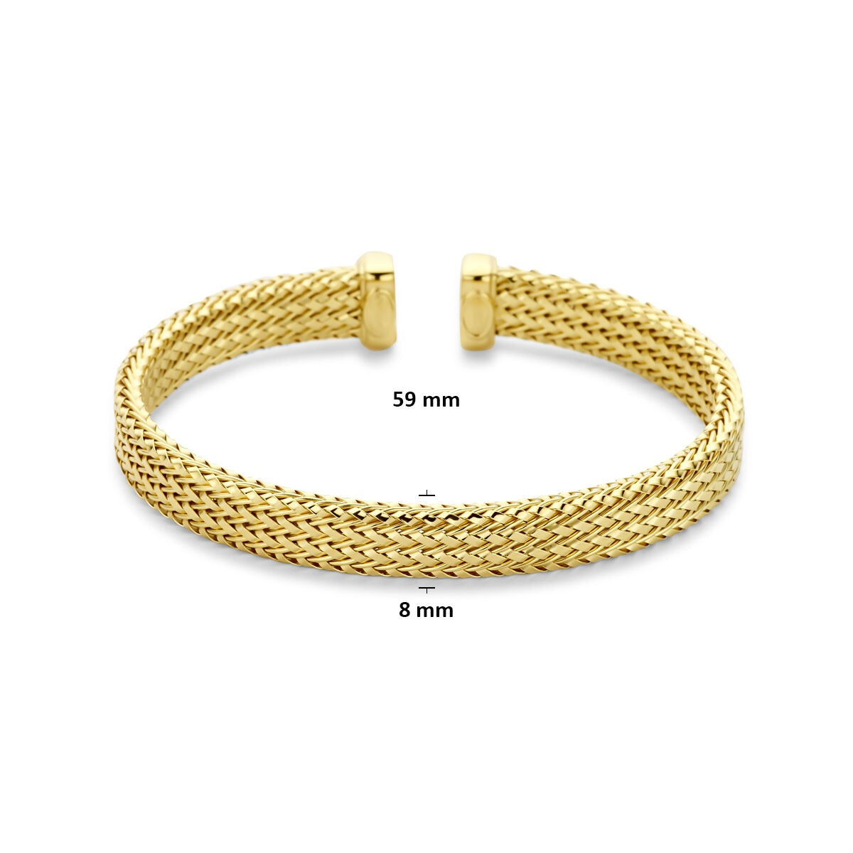 Bracciale rigido in argento 925 dorato 59 x 8 mm