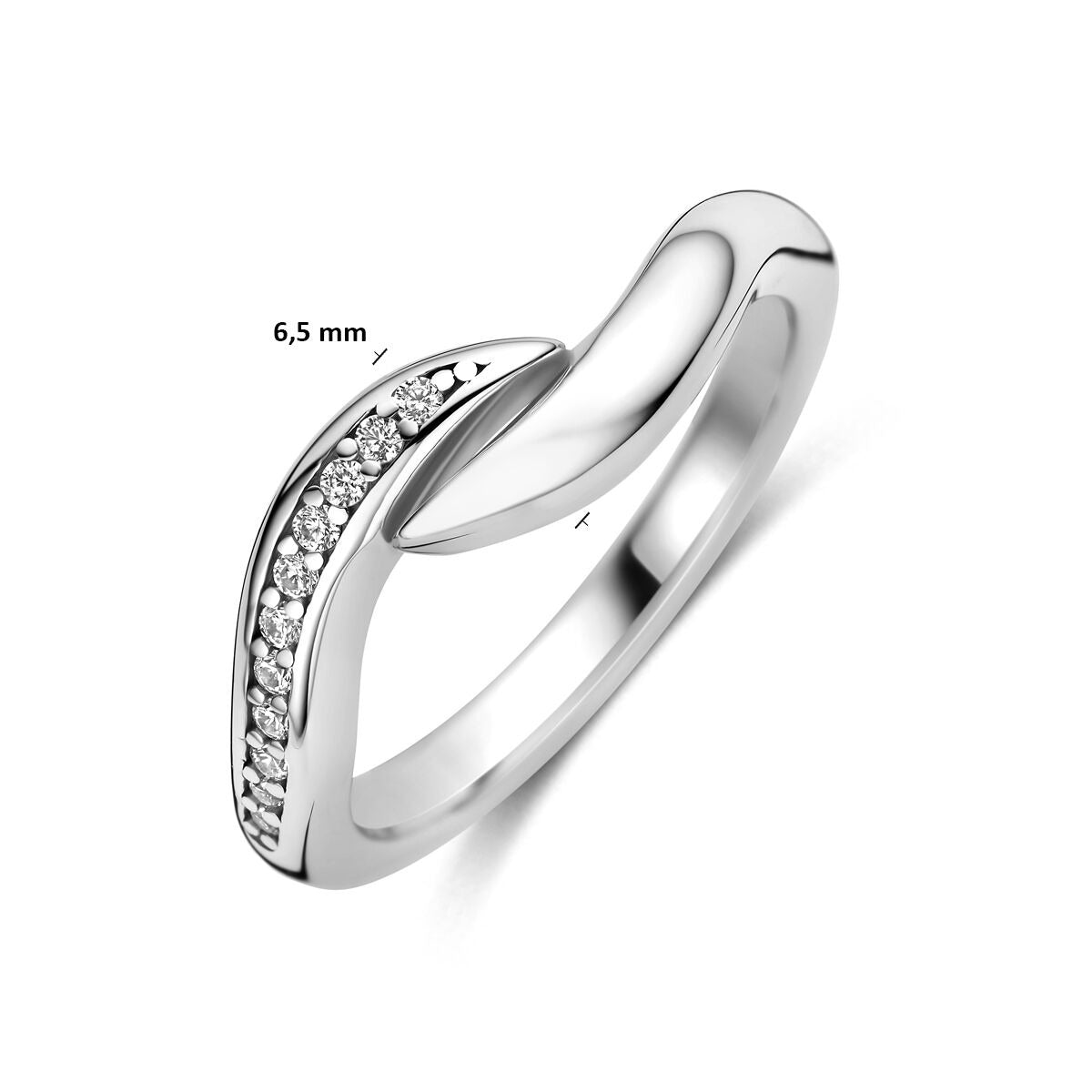 Anello in argento 925 rodiato con zirconia