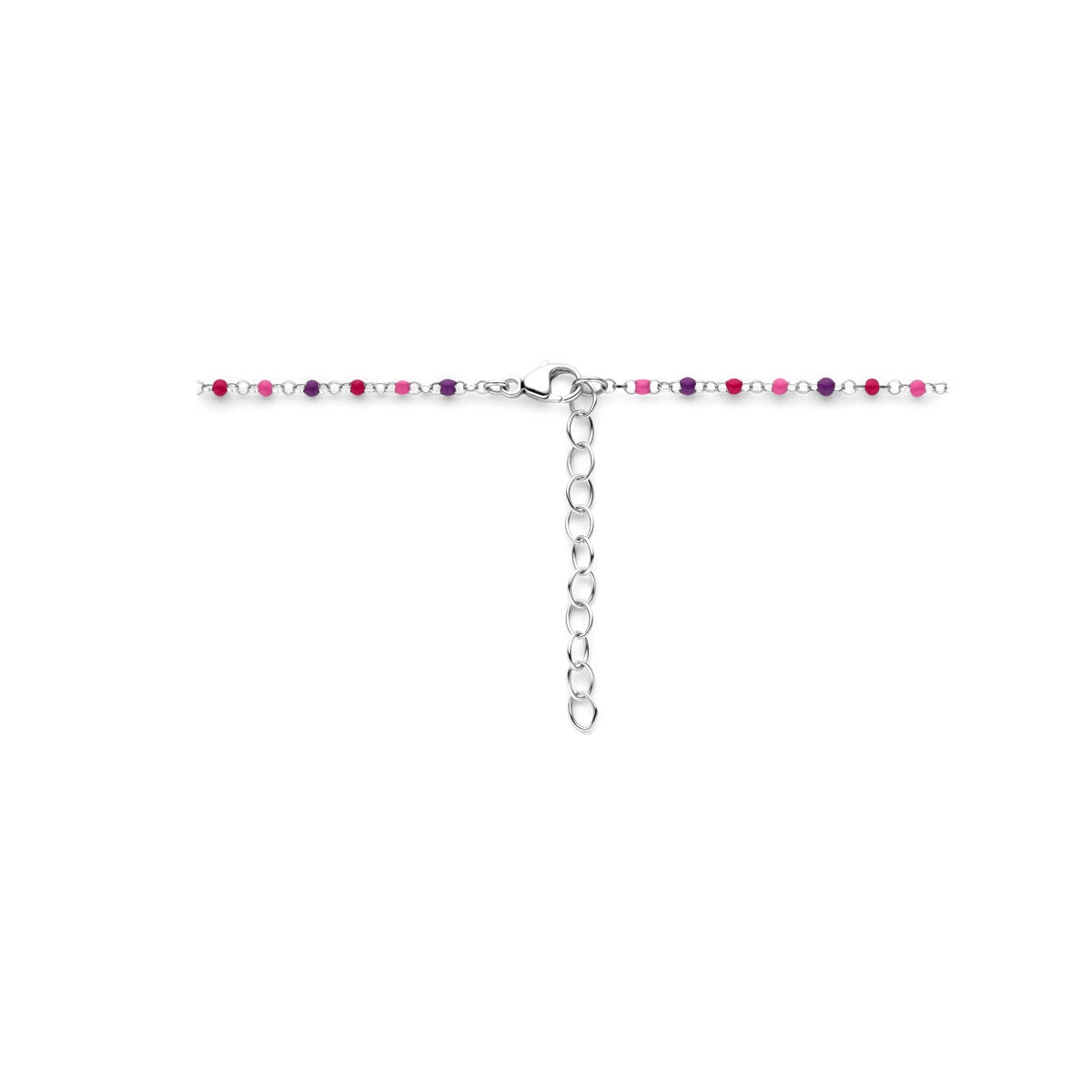 Collier per bambini in argento rodiato con sferette in smalto – 36-40cm