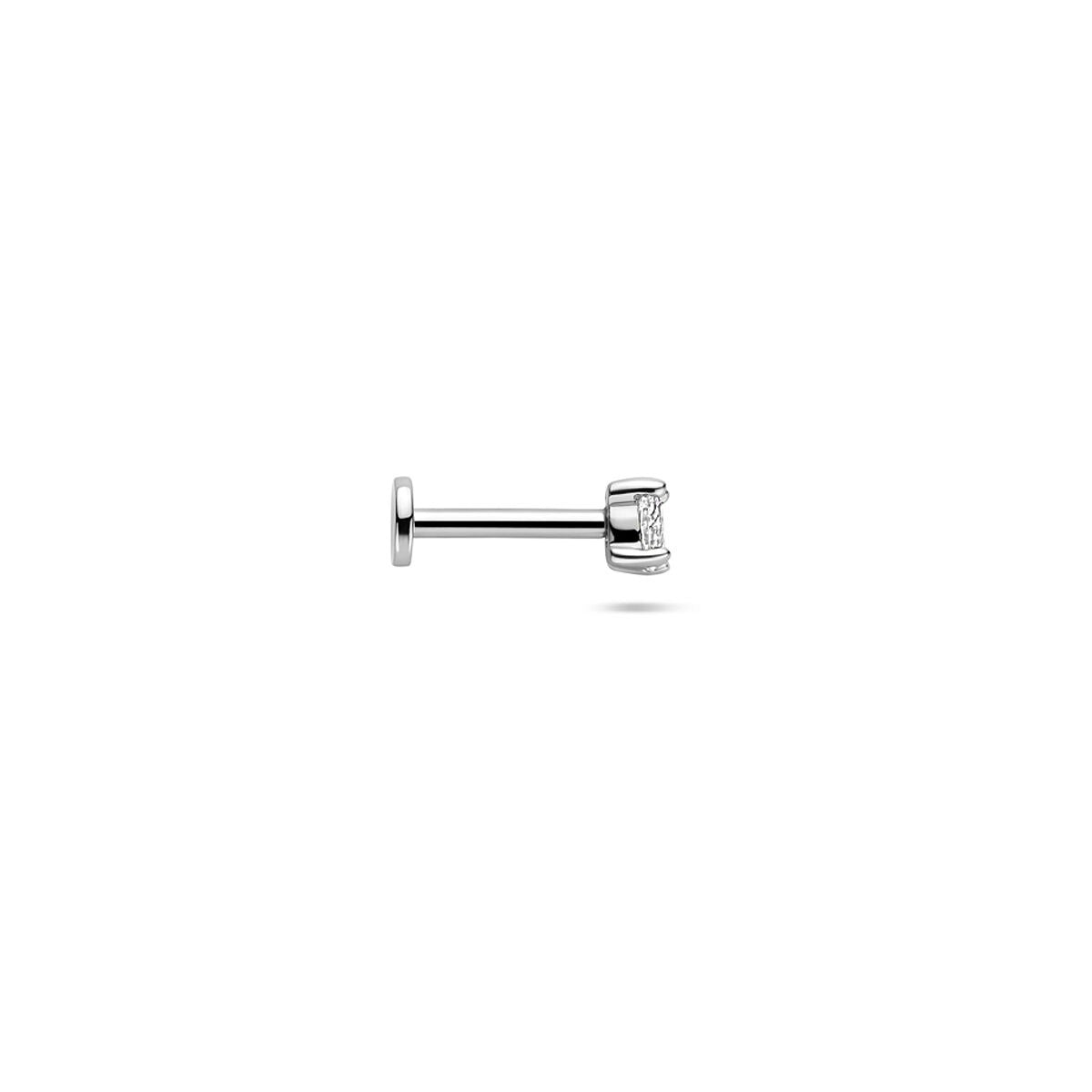 Piercing flat back in argento con zirconia – argento 925 rodiato