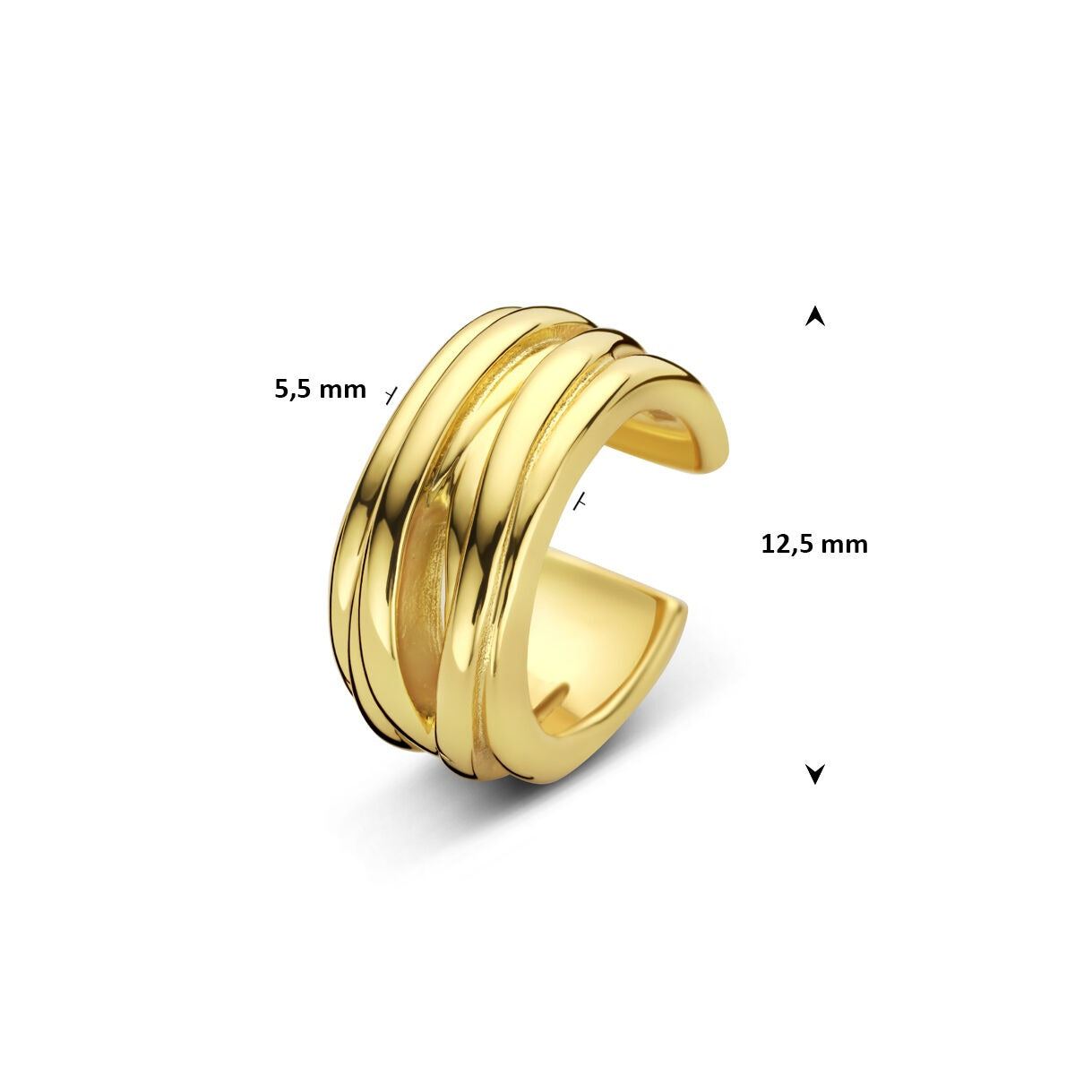 Ear cuff in argento dorato – uno statement d'oro senza piercing