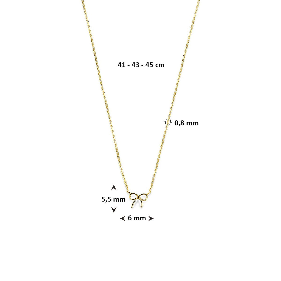 14k Geelgouden damescollier met strik
