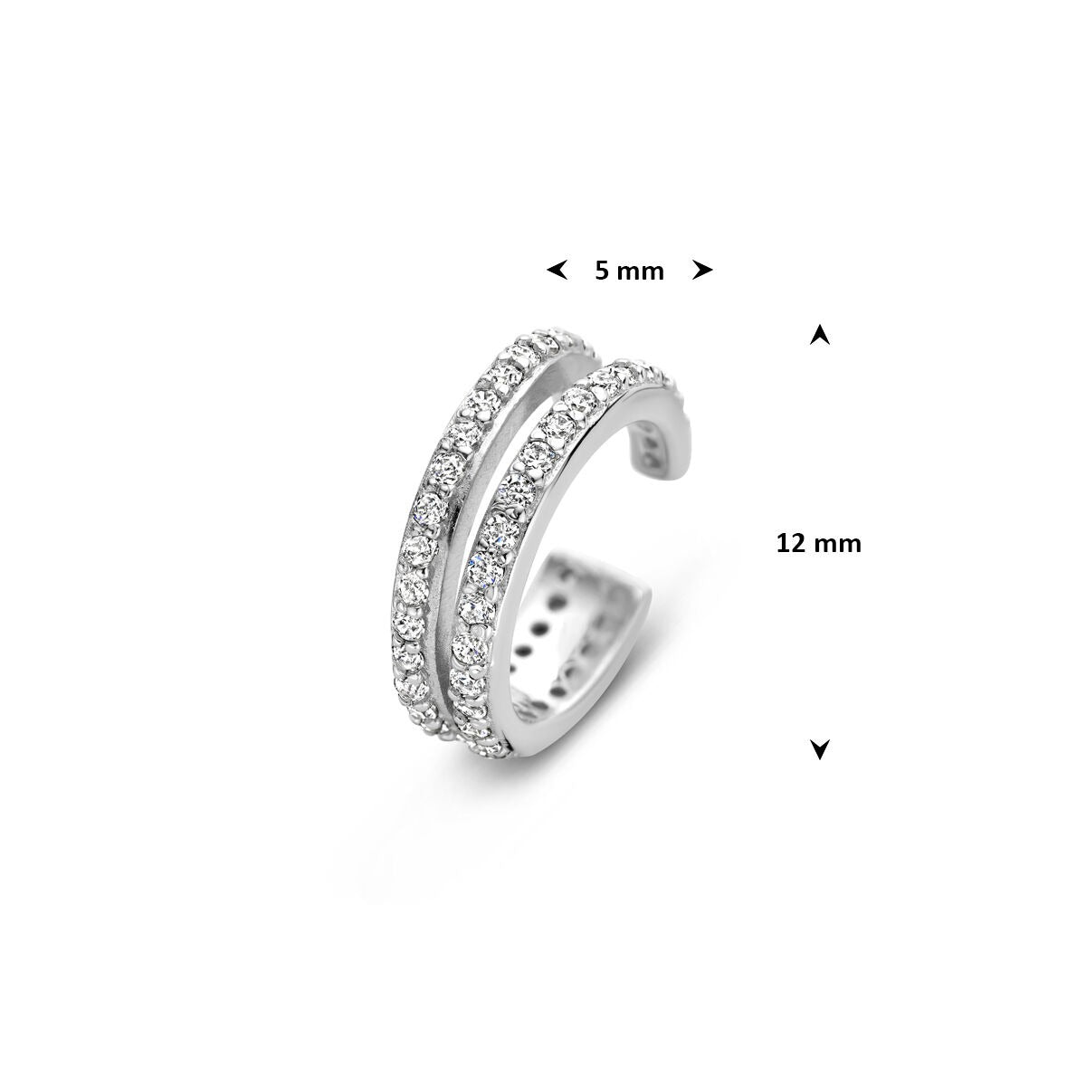 Ear cuff in argento con zircone – argento 925 rodiato