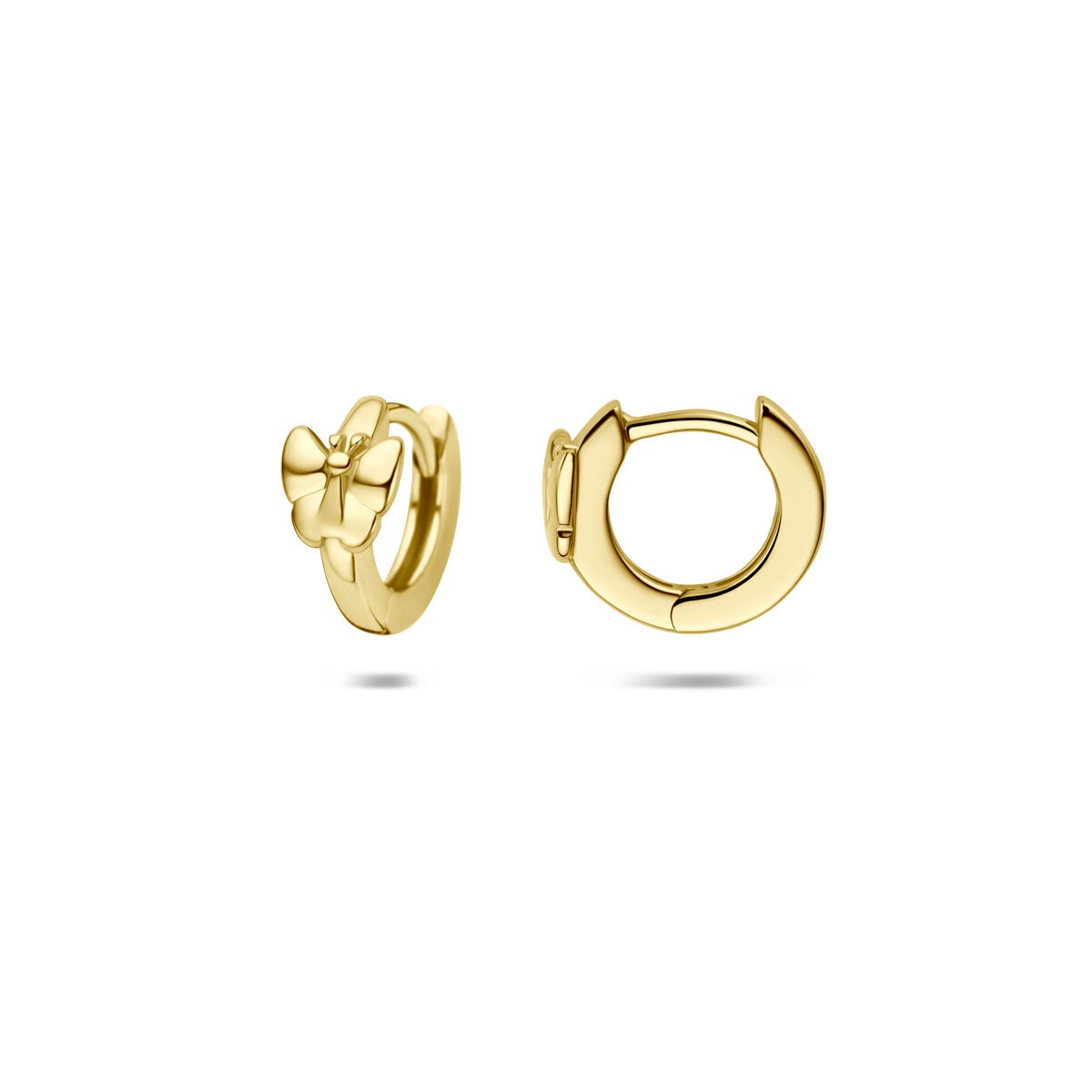 Orecchini creole in argento 925 dorato con farfalla