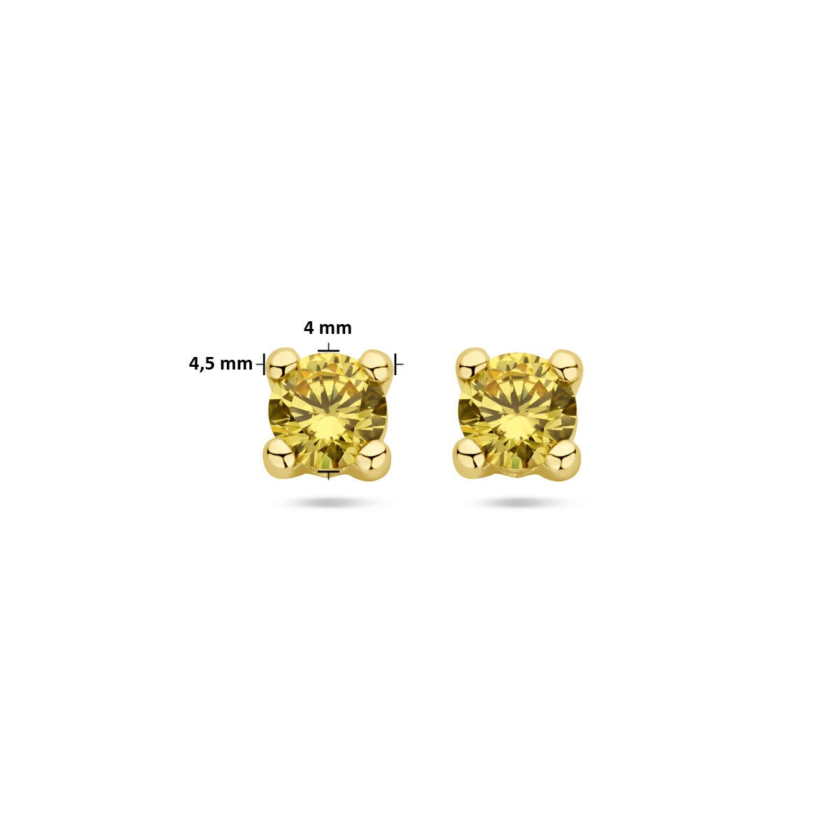 Orecchini a lobo in oro giallo 14k con citrino sintetico.