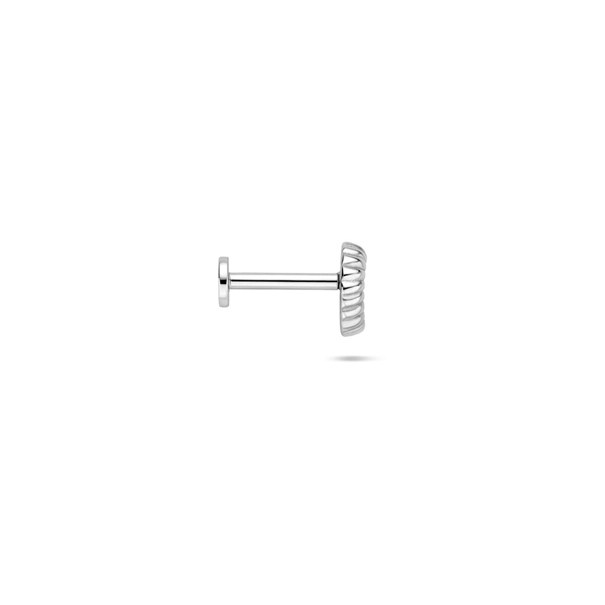 Piercing flat back in argento a conchiglia – rodiato 925