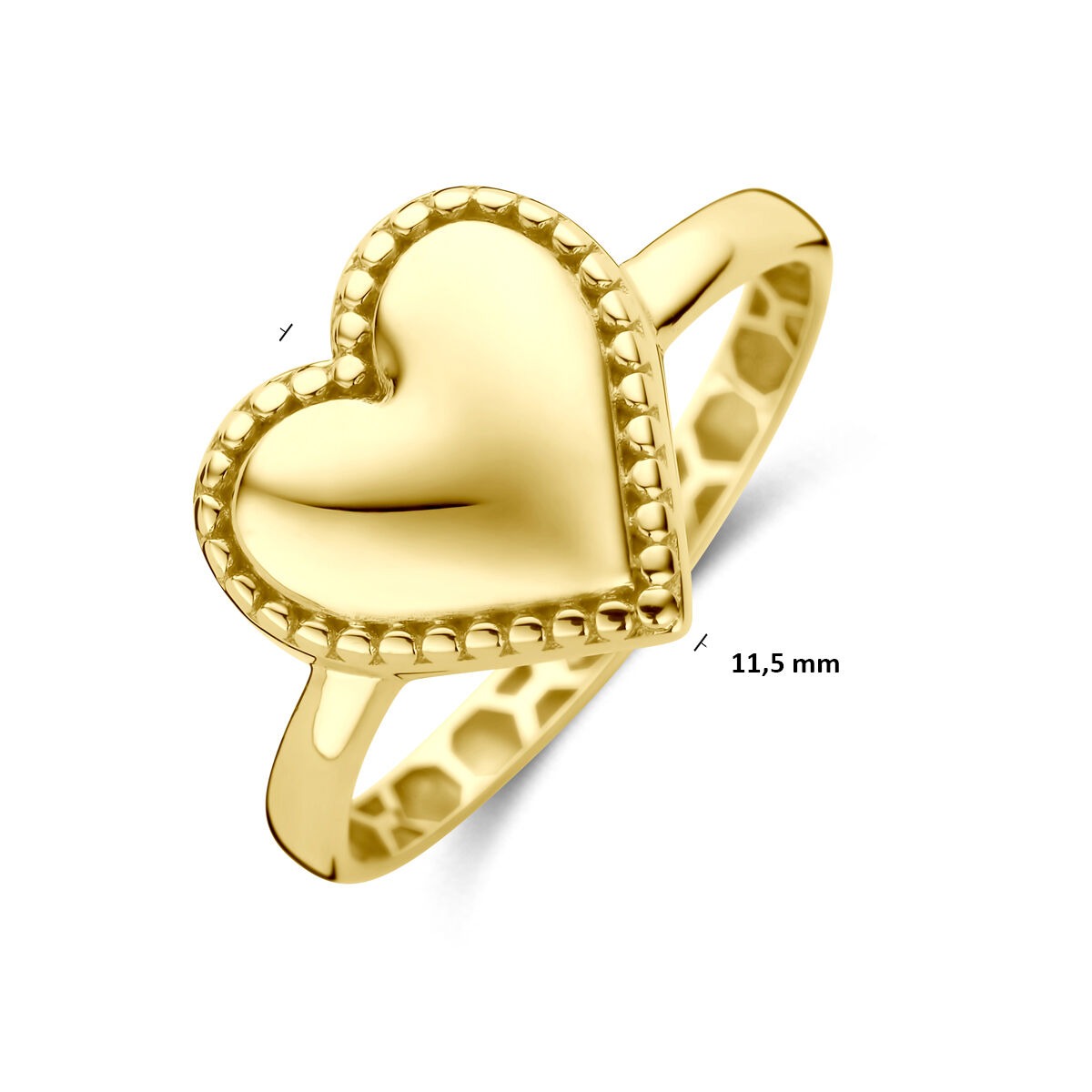 anello in oro giallo 14k con cuoricino